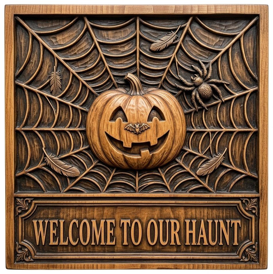 Halloween Pumpkin Sign CNC Relief STL bas-relief STL — view 11