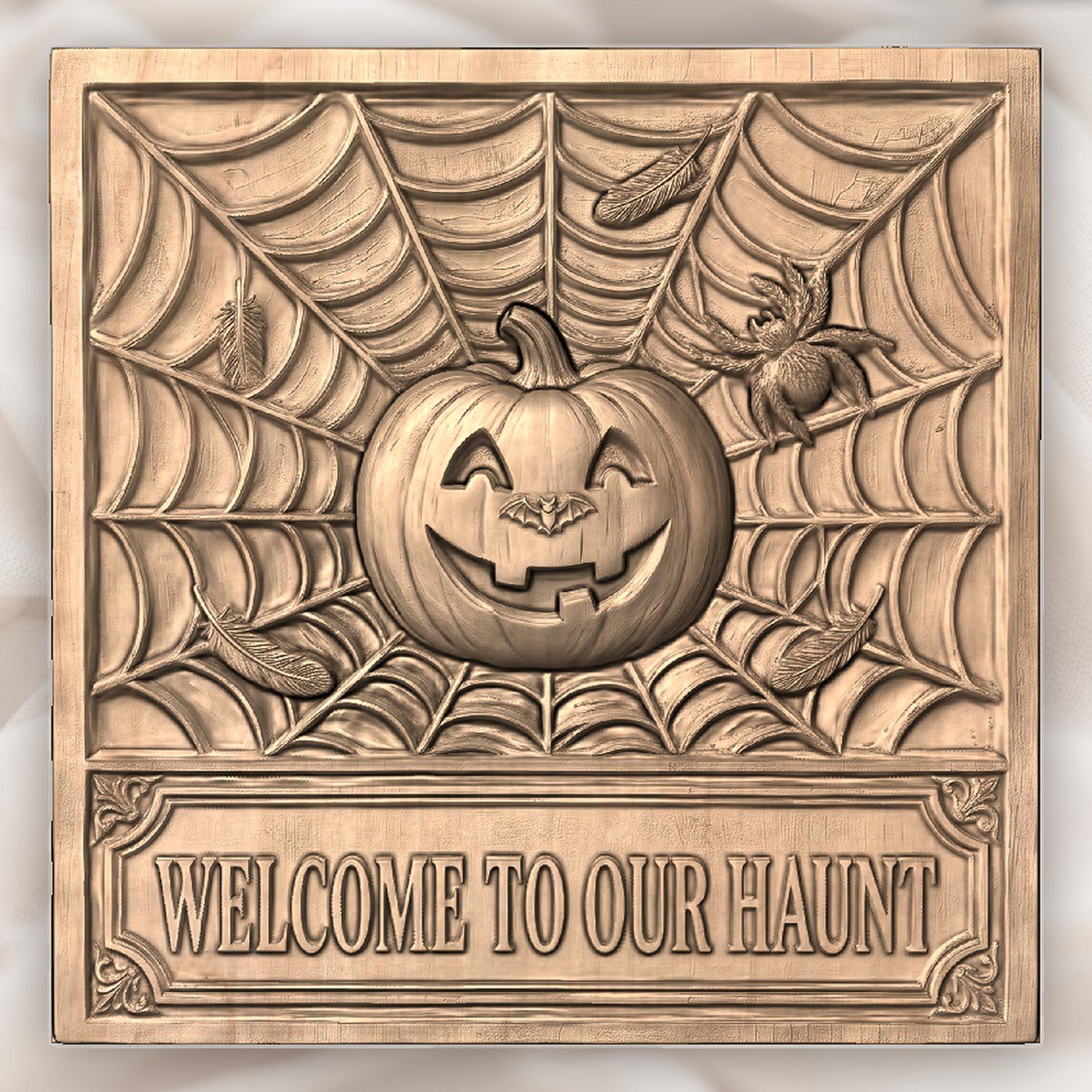 Halloween Pumpkin Sign CNC Relief STL bas-relief STL — view 4