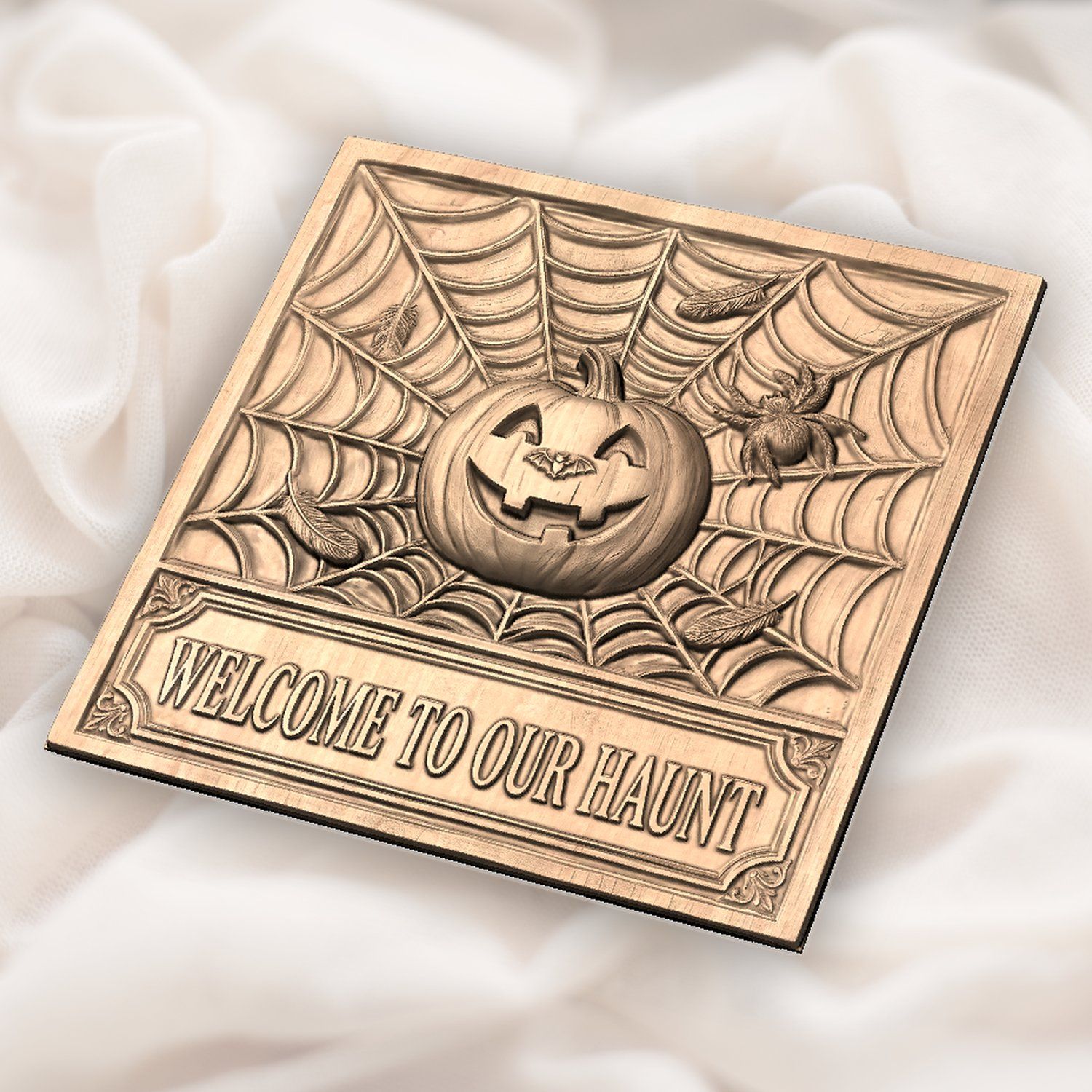 Halloween Pumpkin Sign CNC Relief STL bas-relief STL — view 5