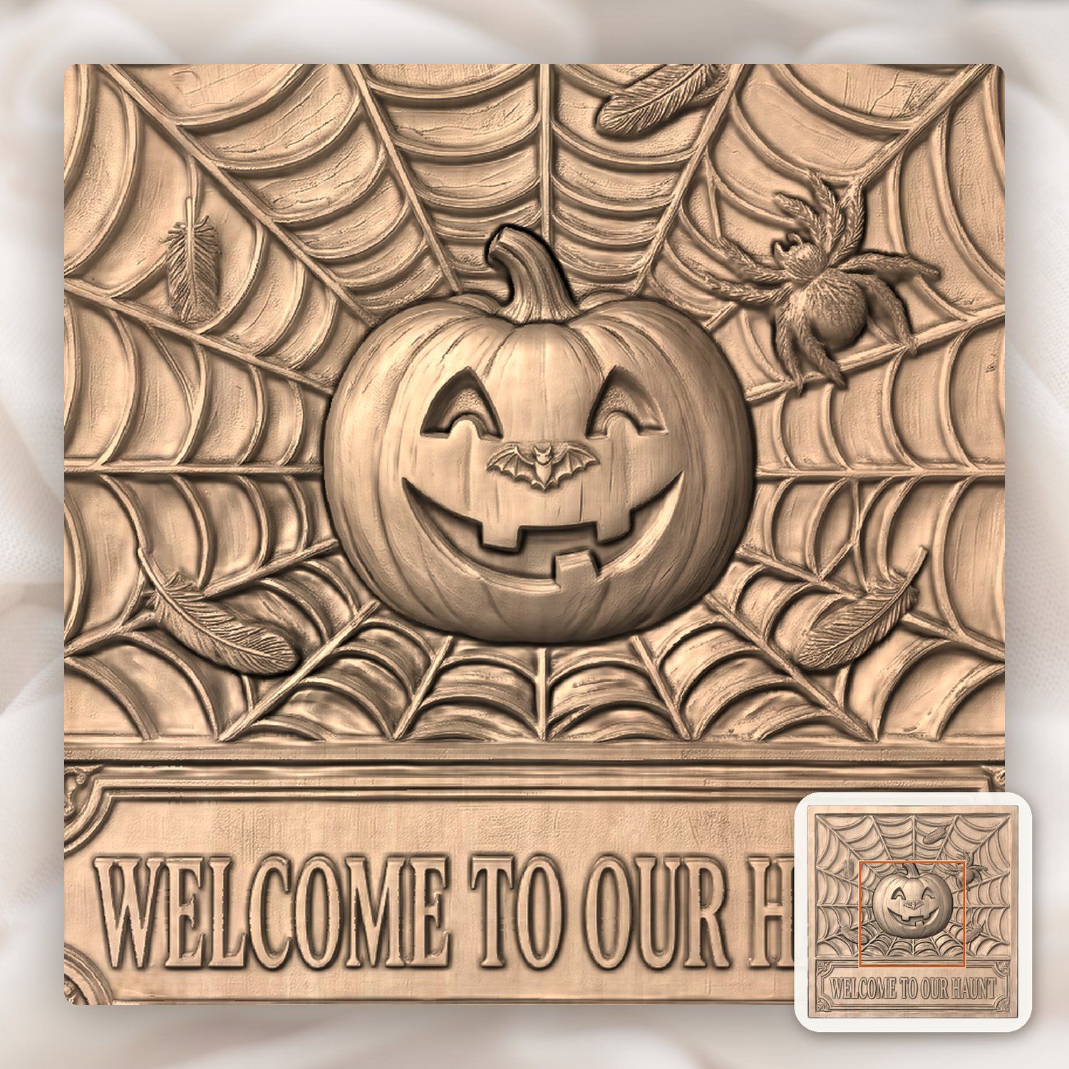 Halloween Pumpkin Sign CNC Relief STL bas-relief STL — view 6