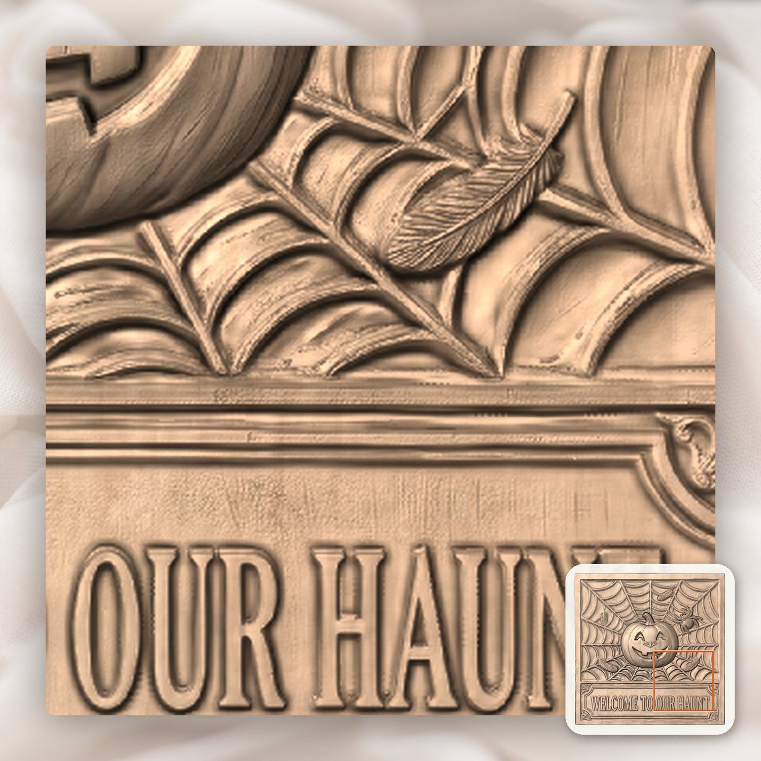 Halloween Pumpkin Sign CNC Relief STL bas-relief STL — view 8