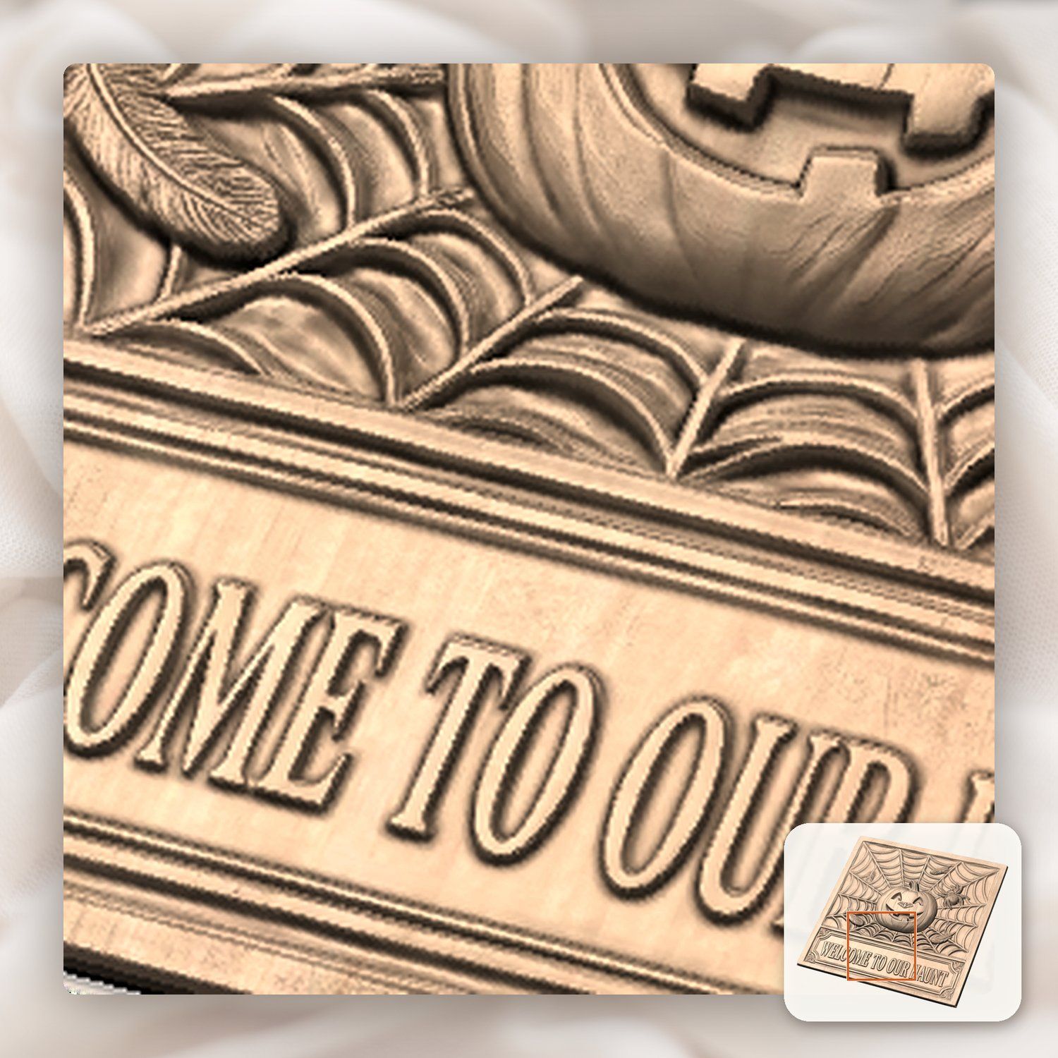 Halloween Pumpkin Sign CNC Relief STL bas-relief STL — view 9