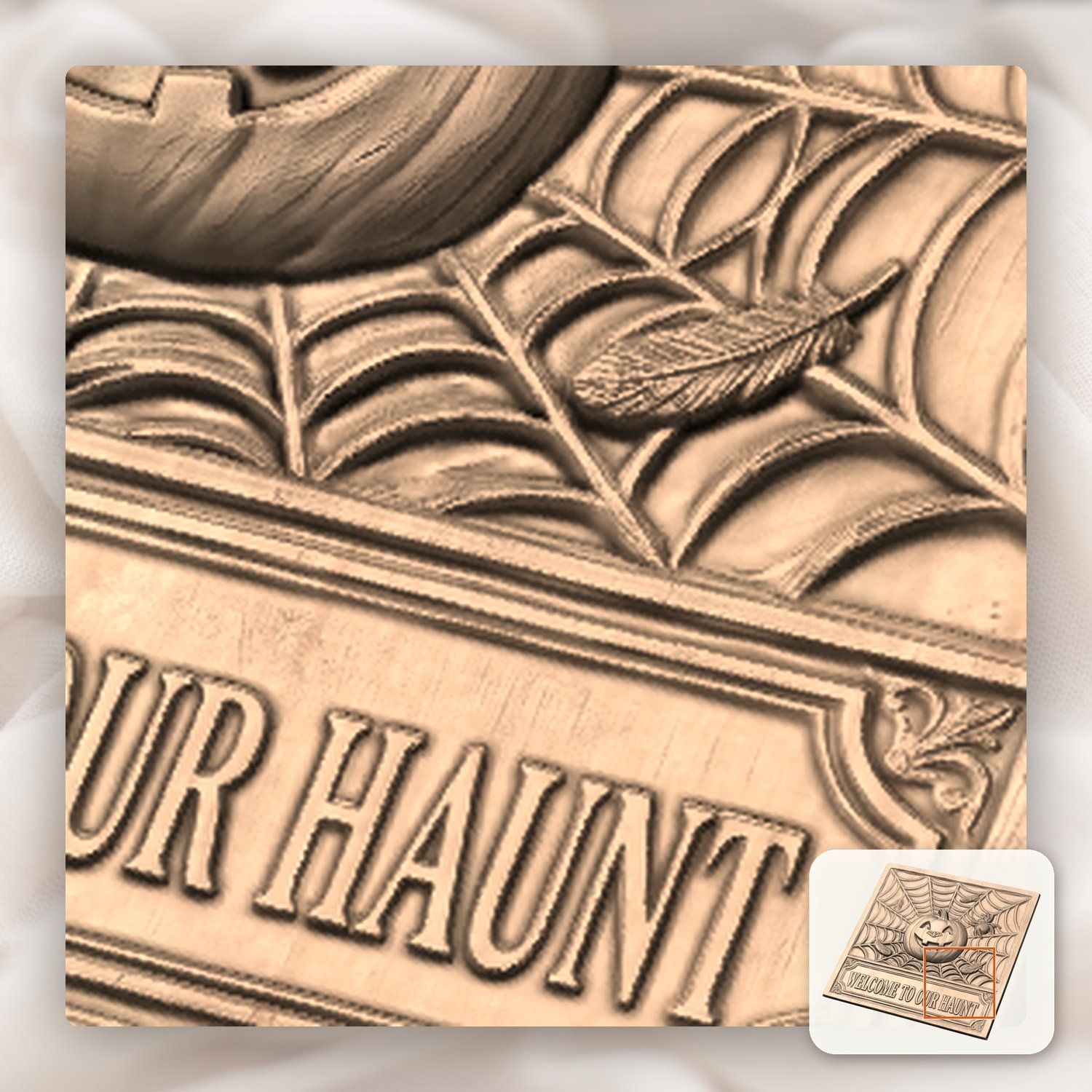 Halloween Pumpkin Sign CNC Relief STL bas-relief STL — view 10