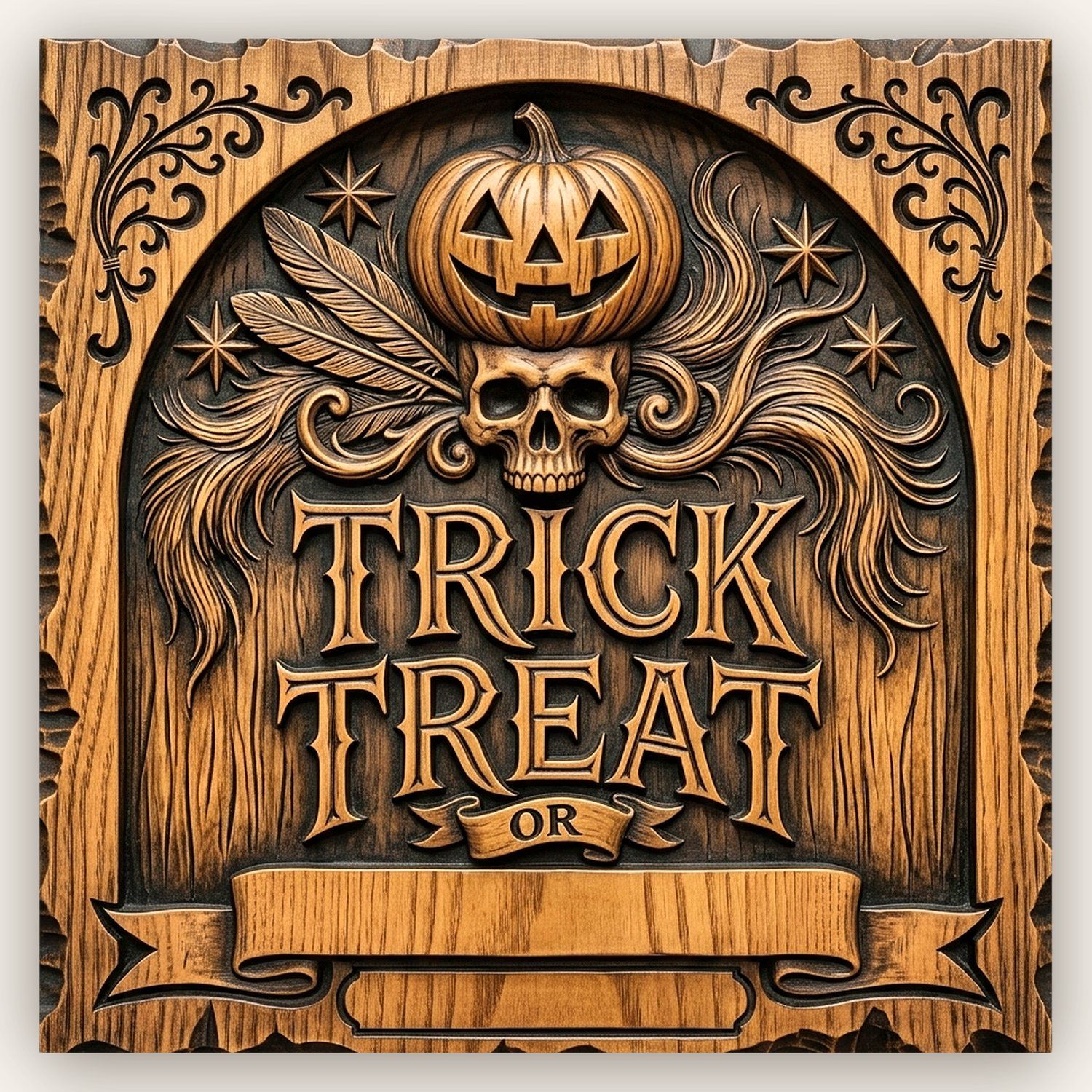 Halloween Pumpkin Skull CNC Relief STL bas-relief STL design