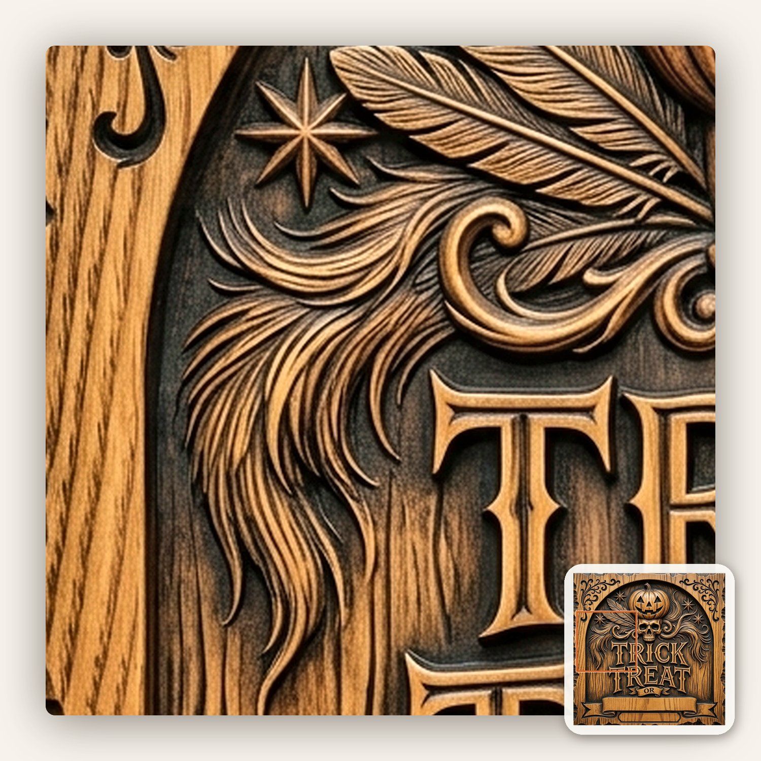 Halloween Pumpkin Skull CNC Relief STL bas-relief STL — view 12