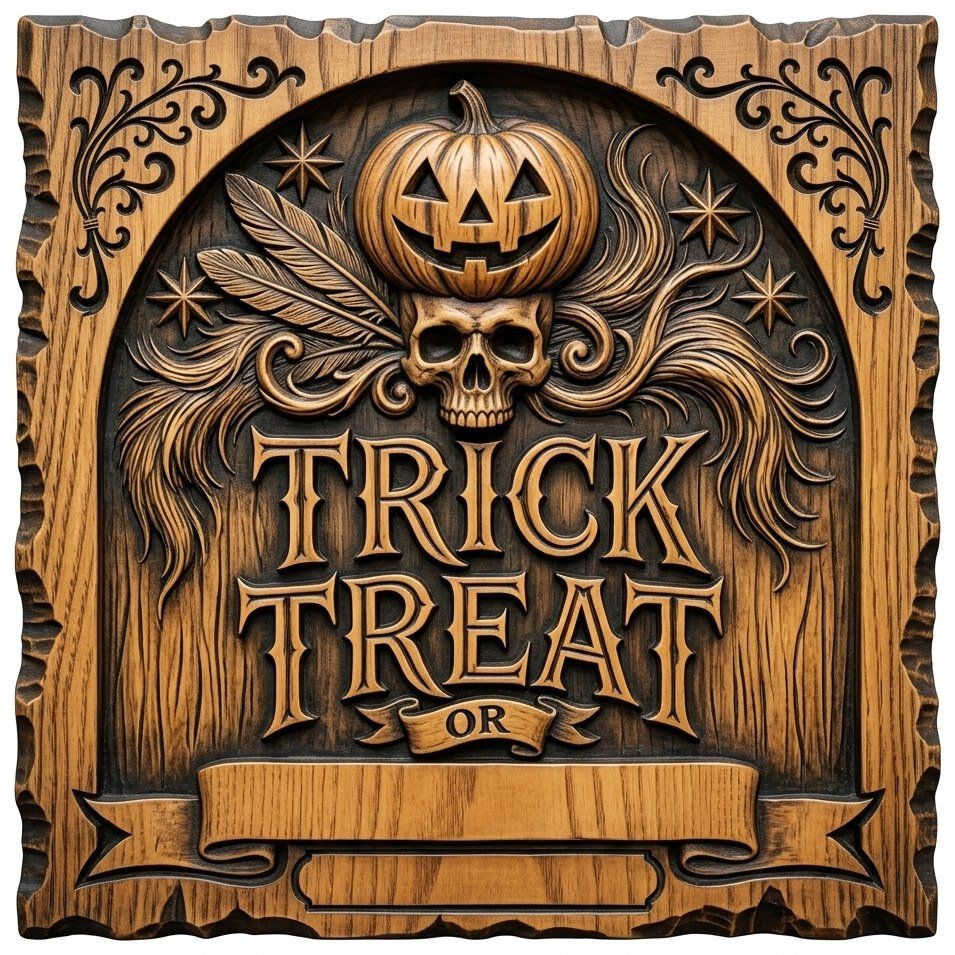 Halloween Pumpkin Skull CNC Relief STL bas-relief STL — view 13
