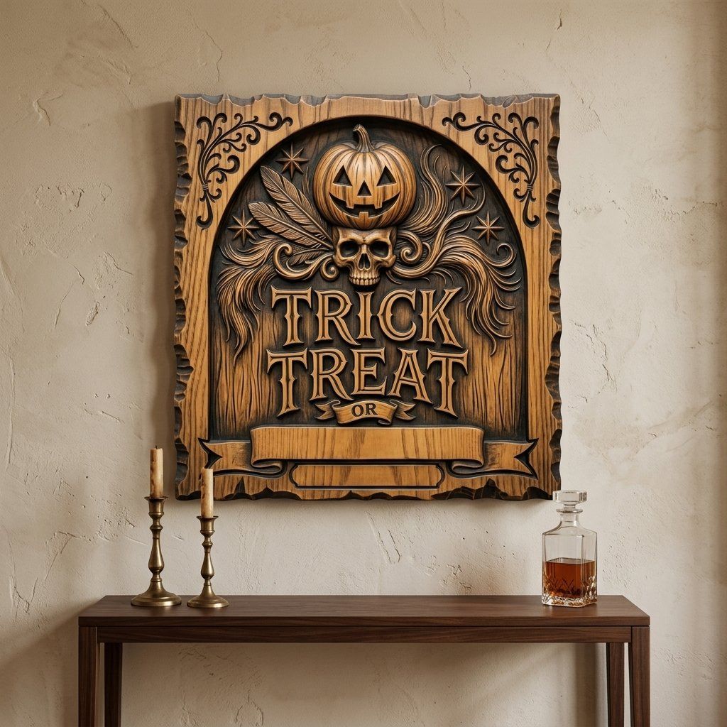 Halloween Pumpkin Skull CNC Relief STL bas-relief STL — view 14