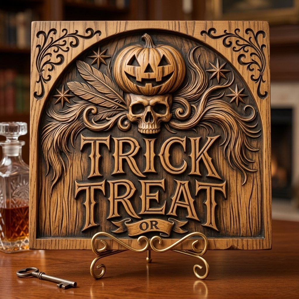 Halloween Pumpkin Skull CNC Relief STL bas-relief STL — view 3