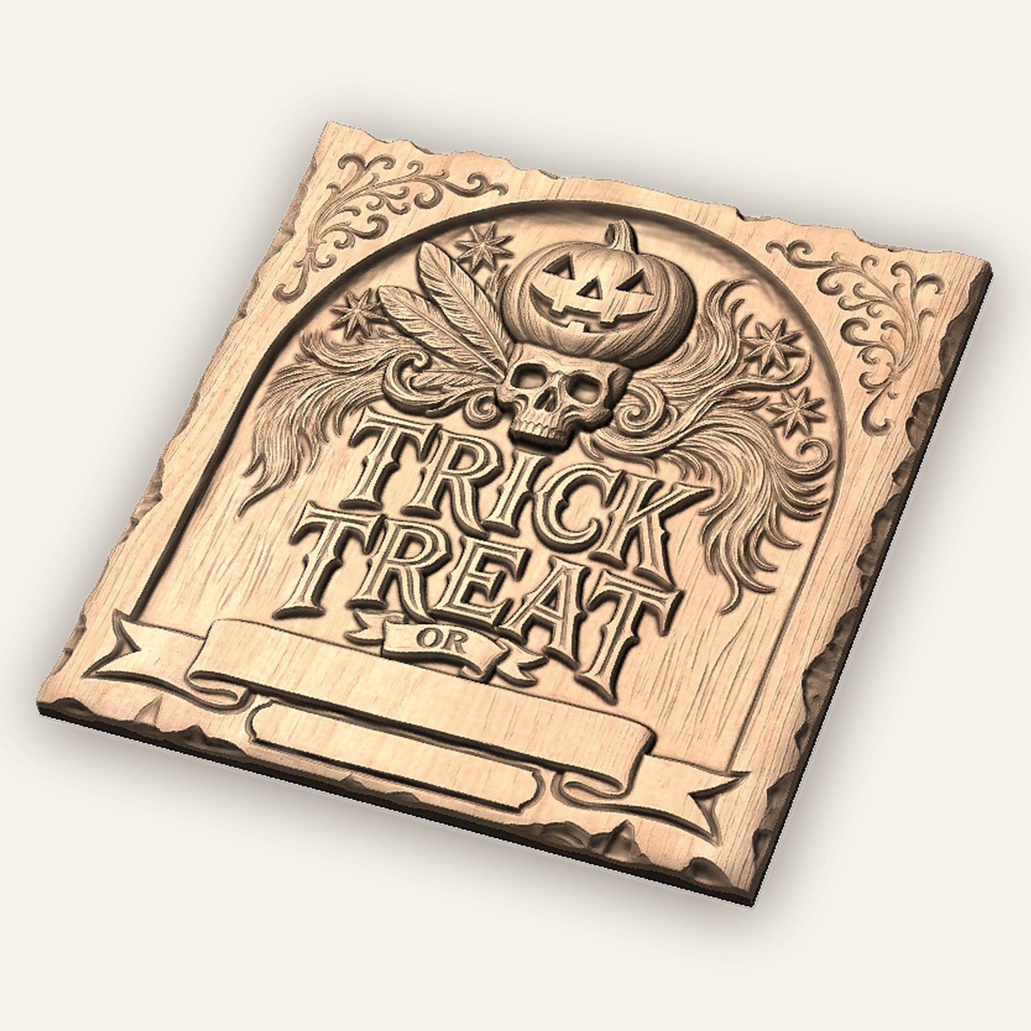 Halloween Pumpkin Skull CNC Relief STL bas-relief STL — view 5