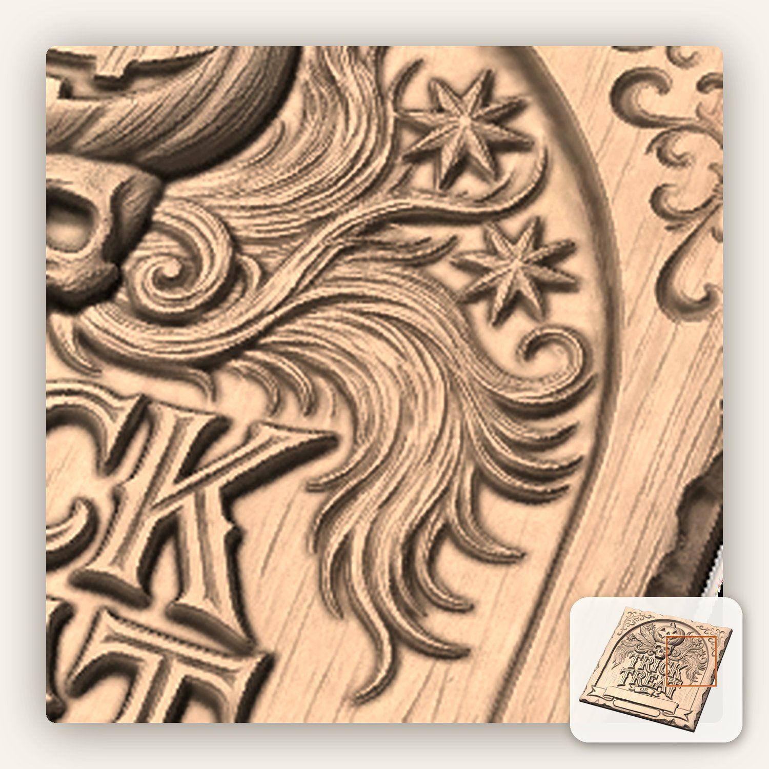 Halloween Pumpkin Skull CNC Relief STL bas-relief STL — view 10