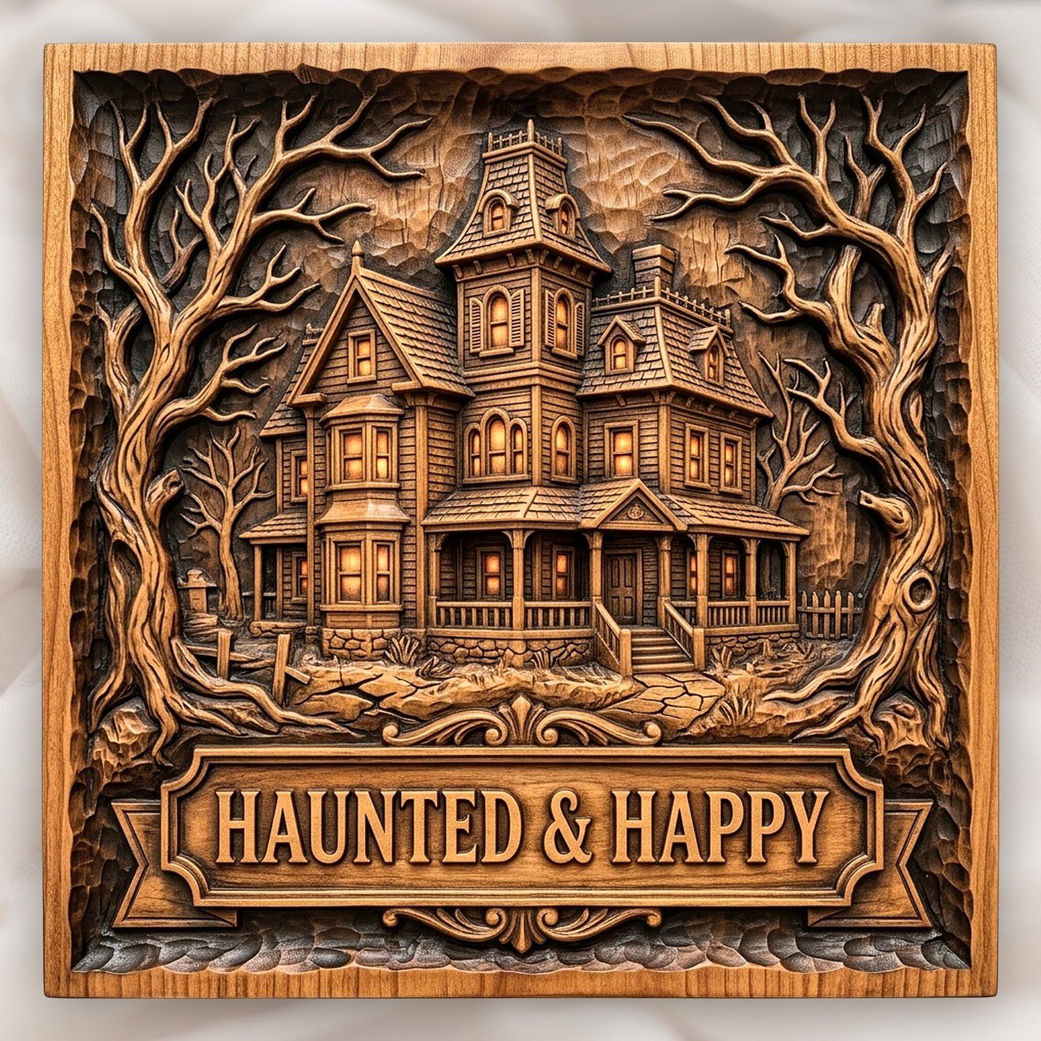 Halloween Spooky Ghost Pumpkin CNC Relief STL bas-relief STL — view 10
