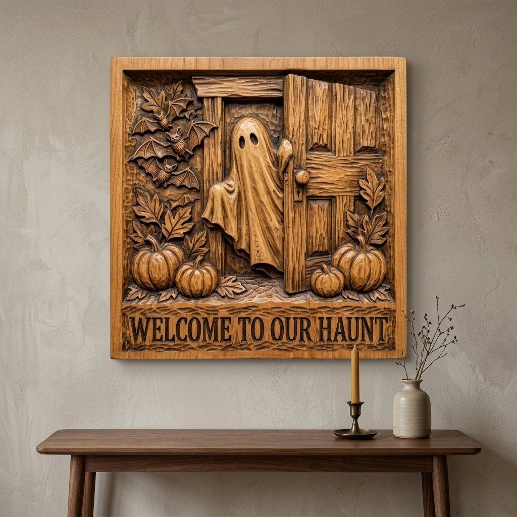 Halloween Spooky Ghost Pumpkin CNC Relief STL bas-relief STL — view 14
