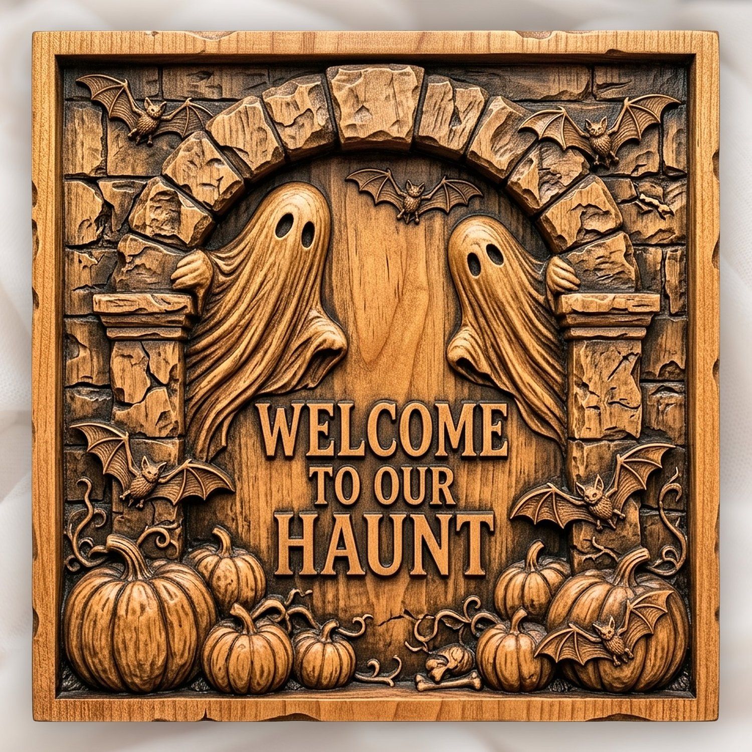 Halloween Spooky Ghost Pumpkin CNC Relief STL bas-relief STL — view 15