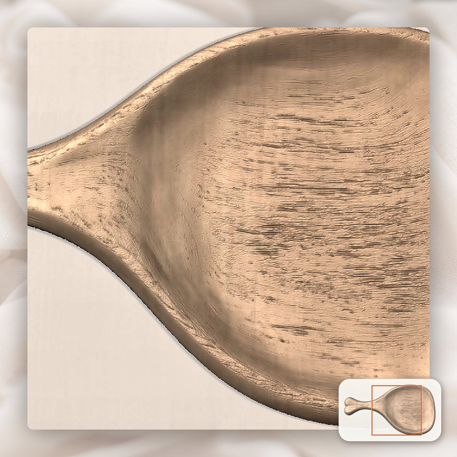 Hand Carved Wooden Scoop Serving Paddle CNC Relief STL bas-relief STL — view 8