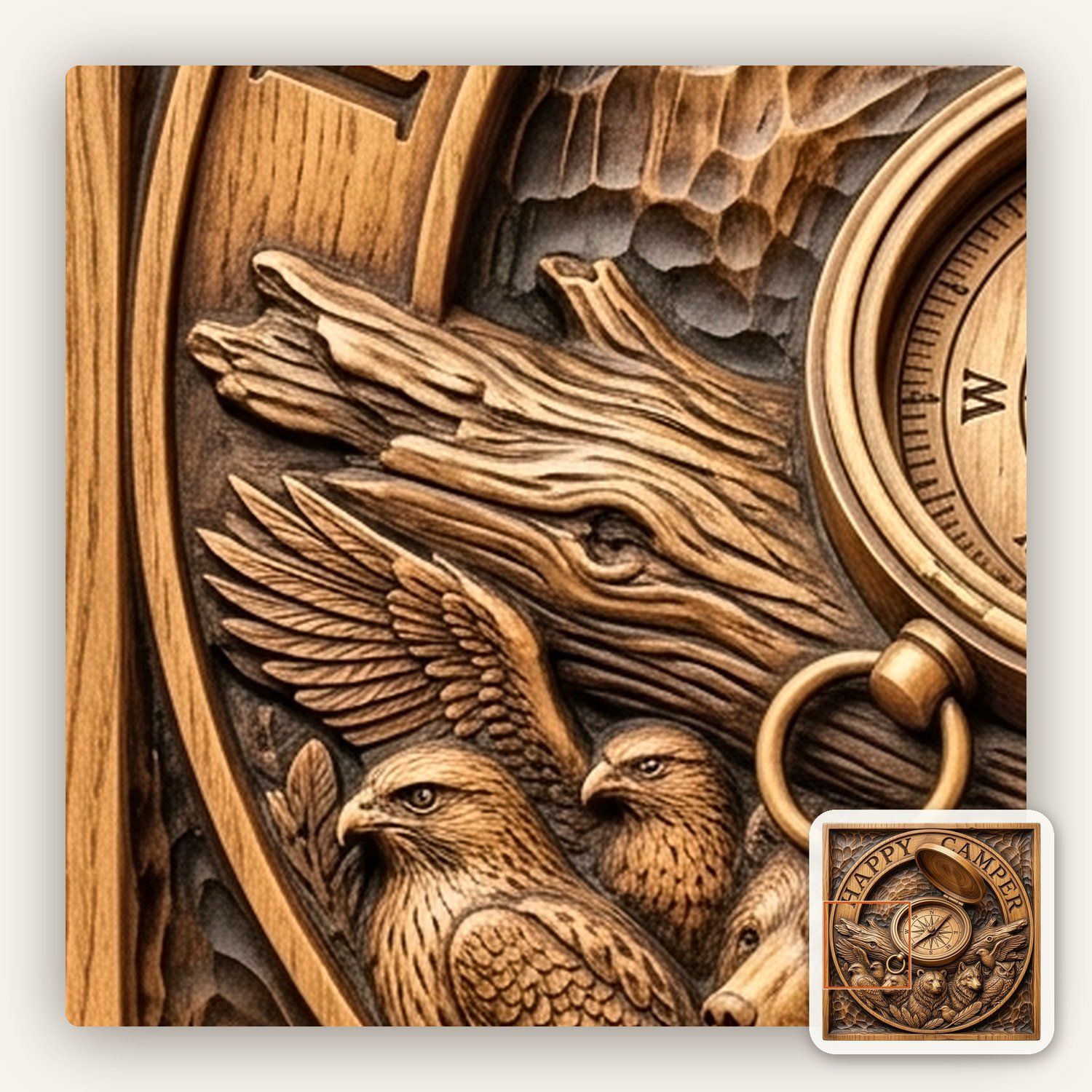 Happy Camper Forest Wildlife CNC Relief STL bas-relief STL — view 10