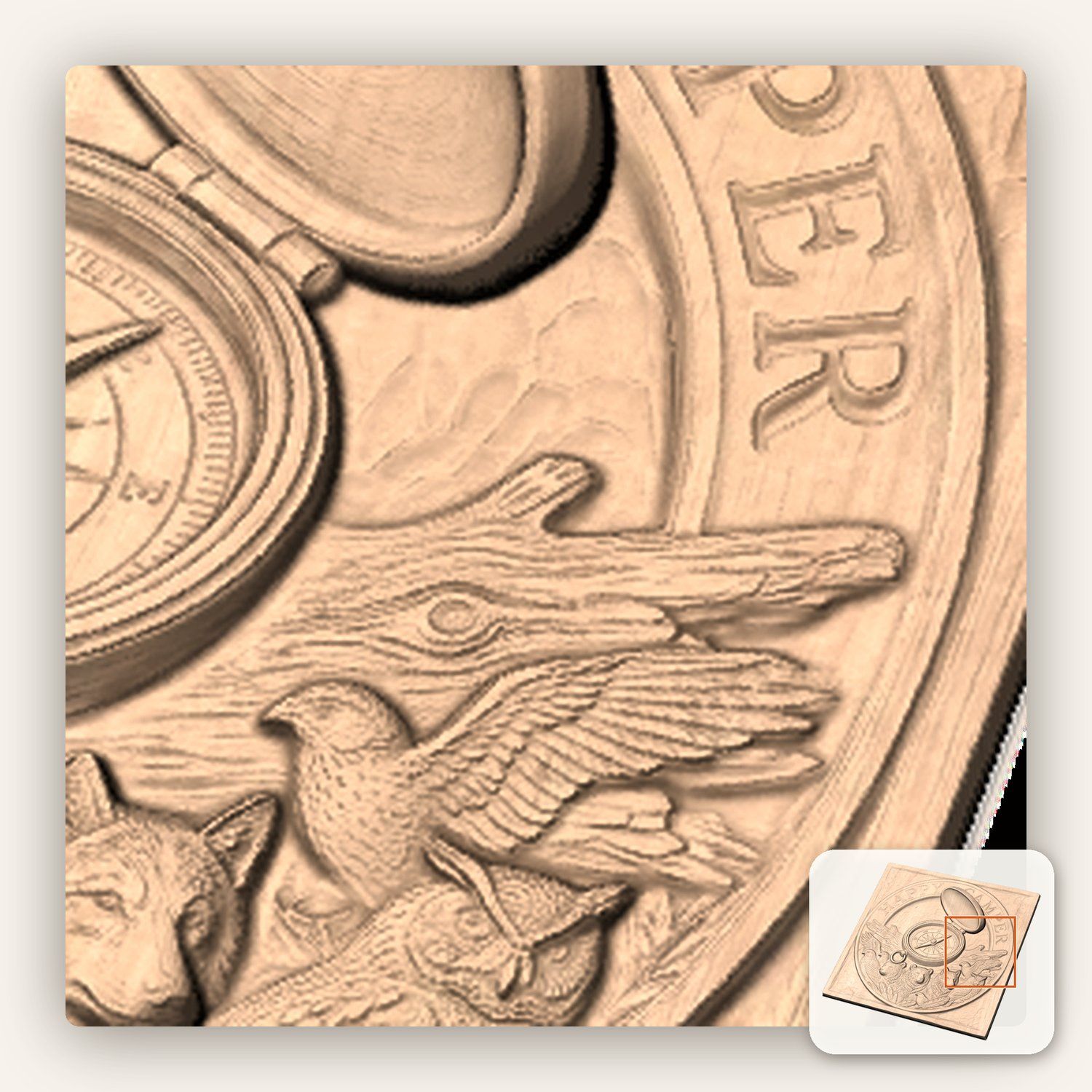 Happy Camper Forest Wildlife CNC Relief STL bas-relief STL — view 8