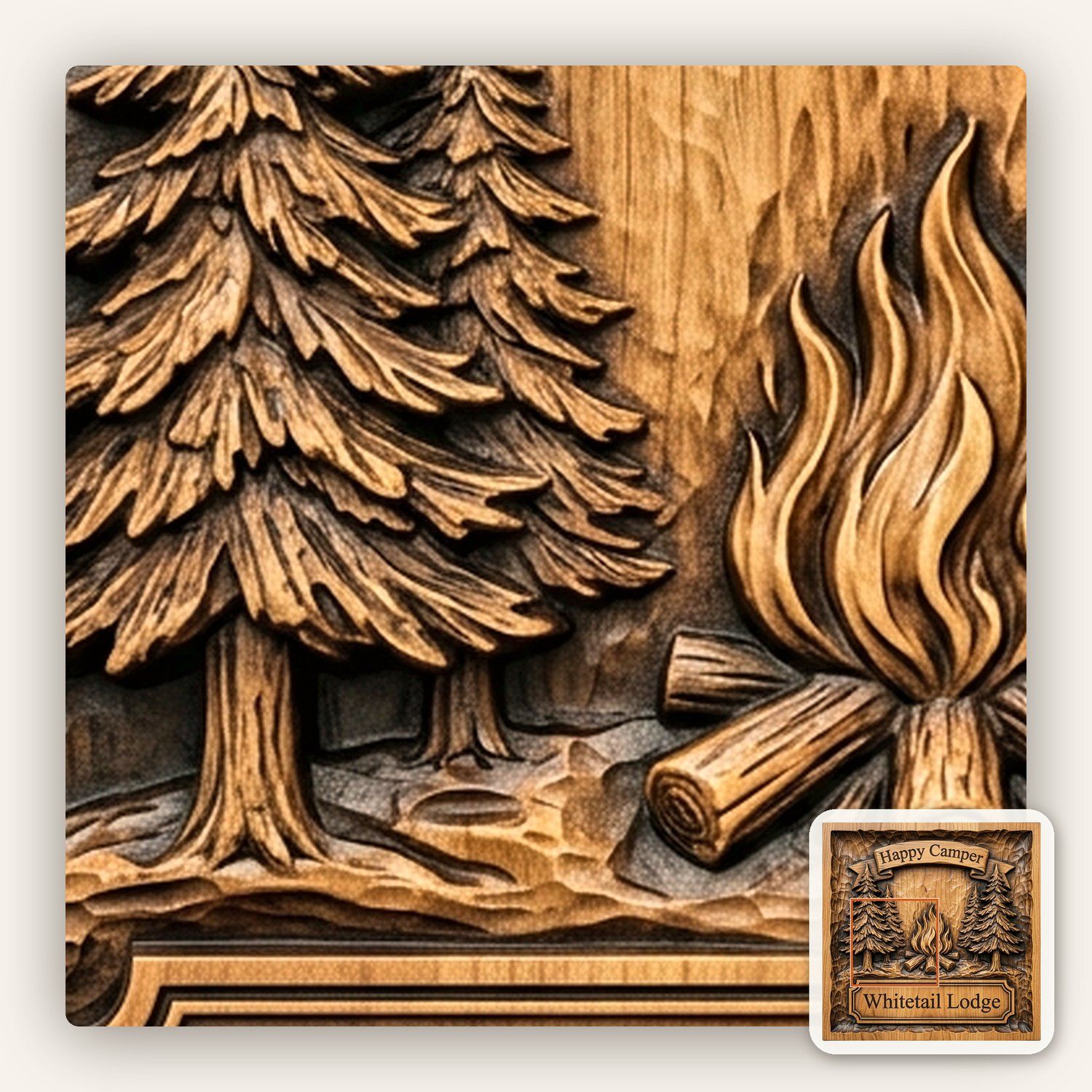 Happy Camper Nature CNC Relief STL bas-relief STL — view 12