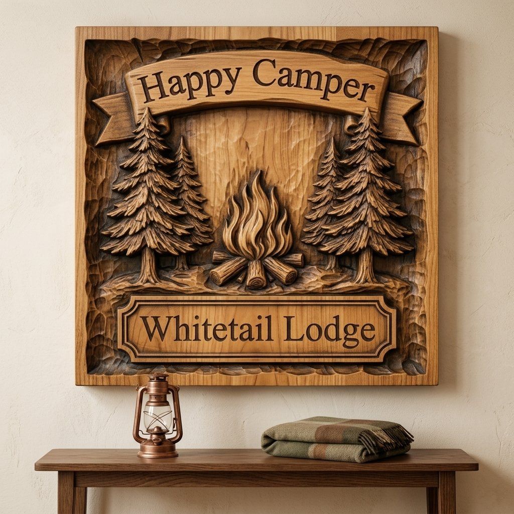Happy Camper Nature CNC Relief STL bas-relief STL — view 13