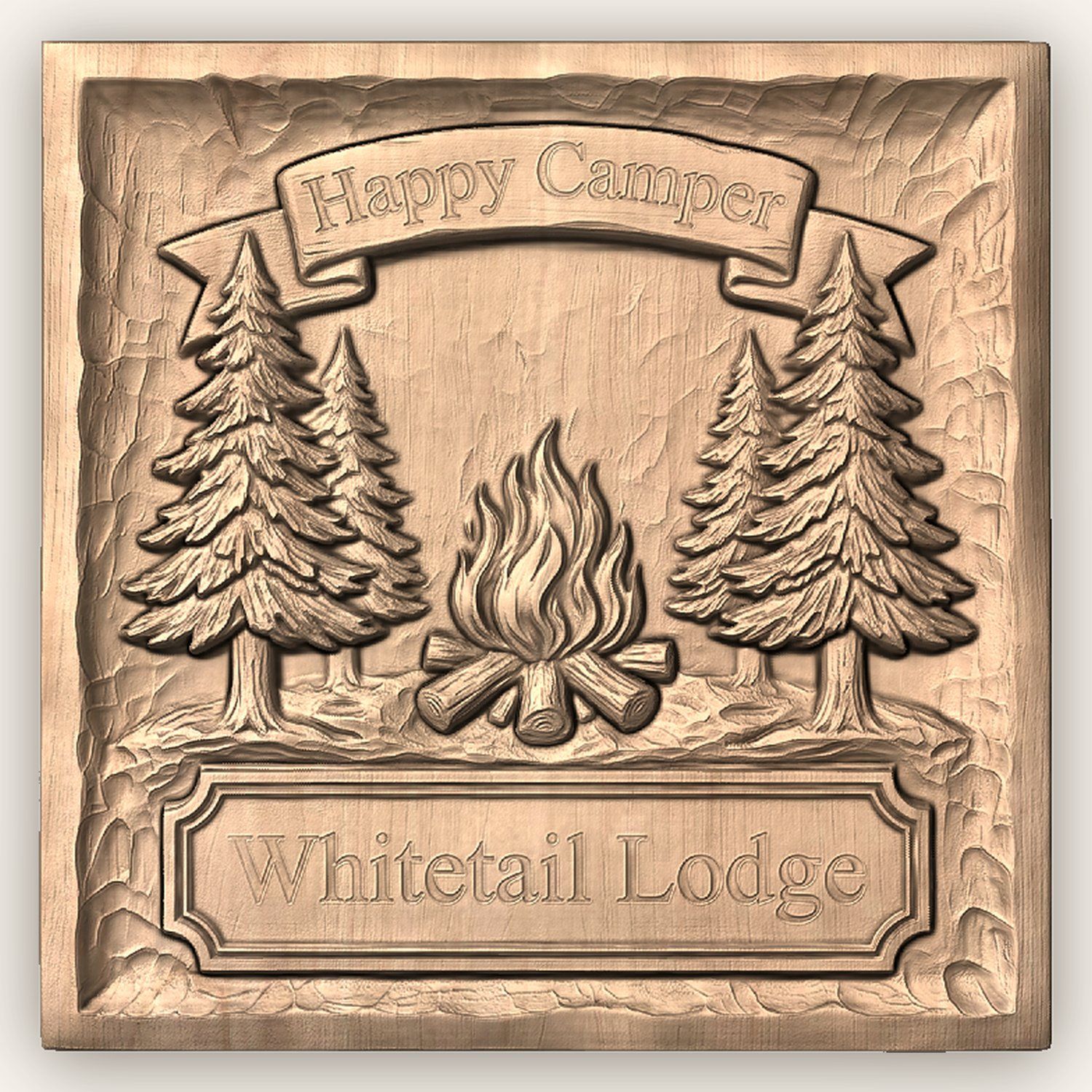 Happy Camper Nature CNC Relief STL bas-relief STL — view 4