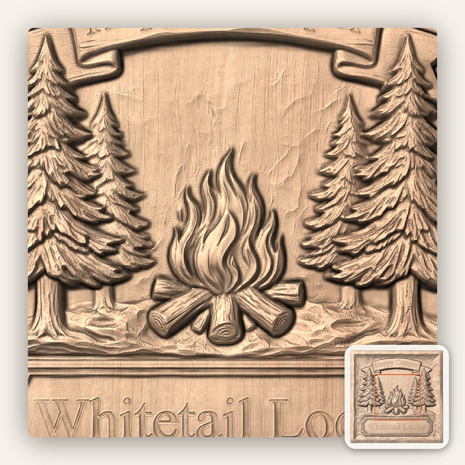 Happy Camper Nature CNC Relief STL bas-relief STL — view 6