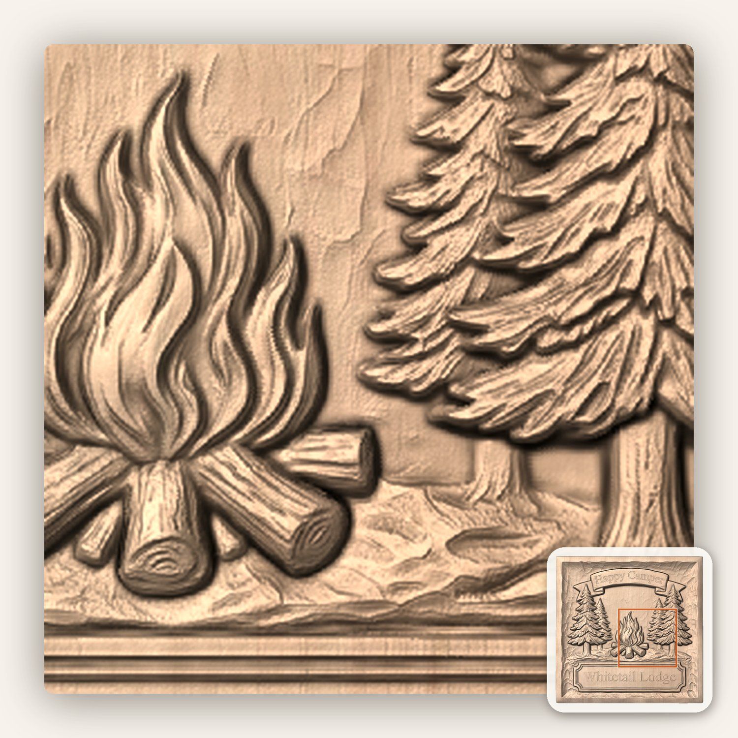 Happy Camper Nature CNC Relief STL bas-relief STL — view 7