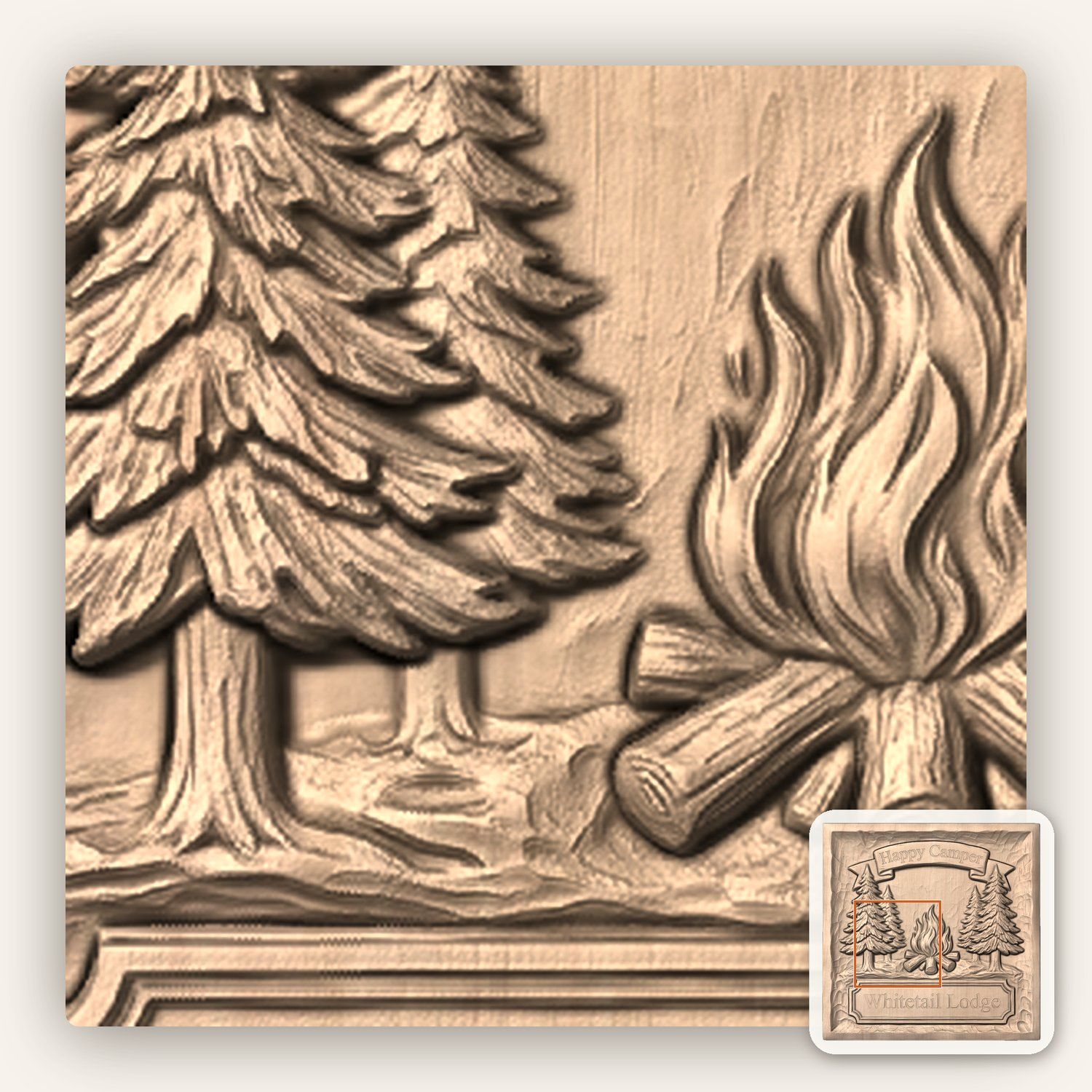 Happy Camper Nature CNC Relief STL bas-relief STL — view 8