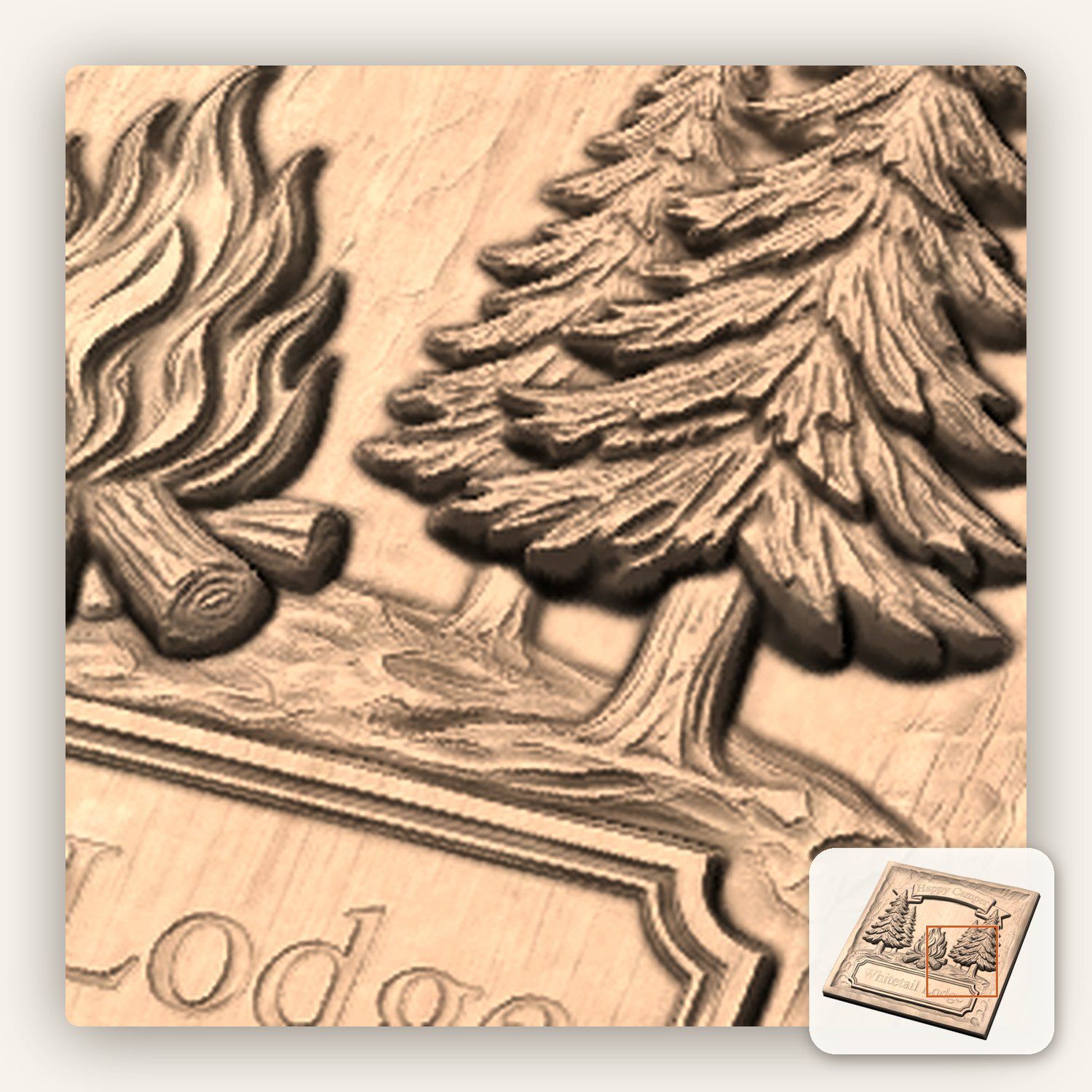 Happy Camper Nature CNC Relief STL bas-relief STL — view 10