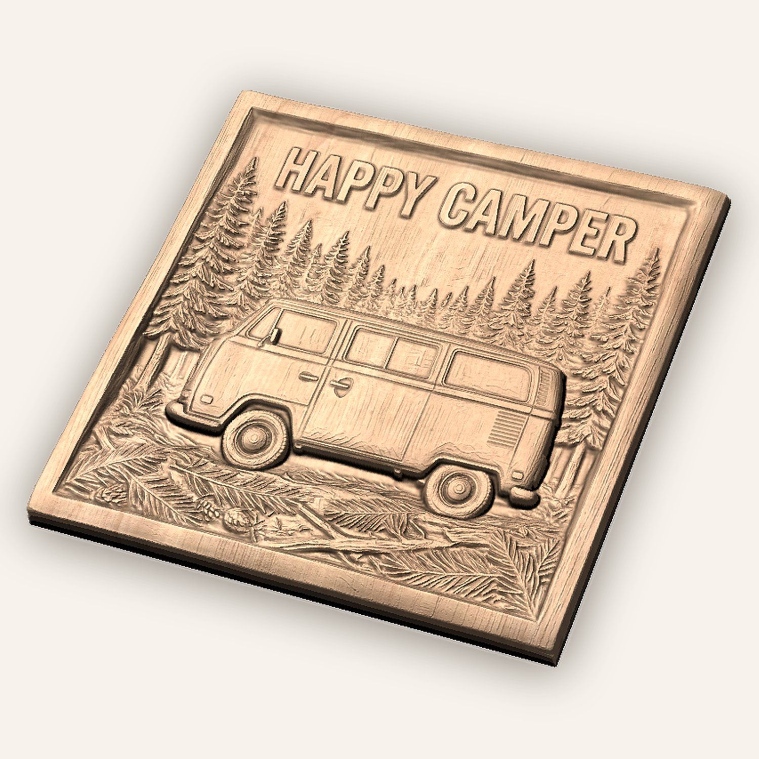 Happy Camper Van Forest Scene CNC Relief STL bas-relief STL — view 5