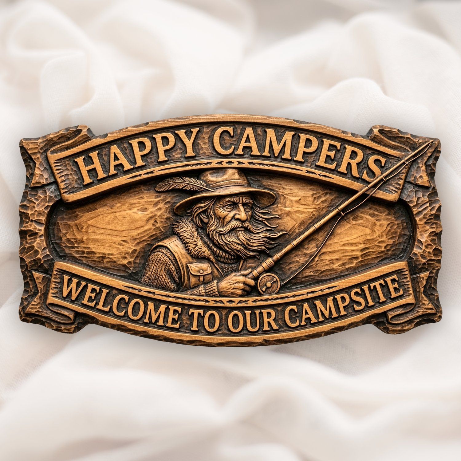 Happy Campers Fisherman CNC Relief STL bas-relief STL design