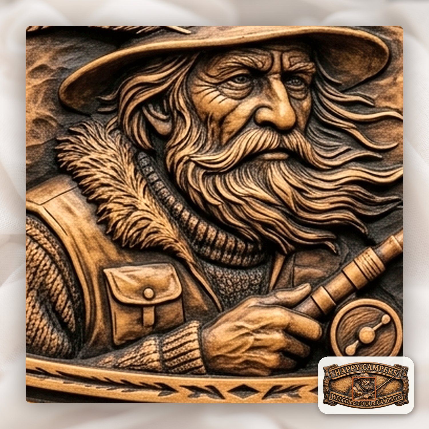 Happy Campers Fisherman CNC Relief STL bas-relief STL — view 12