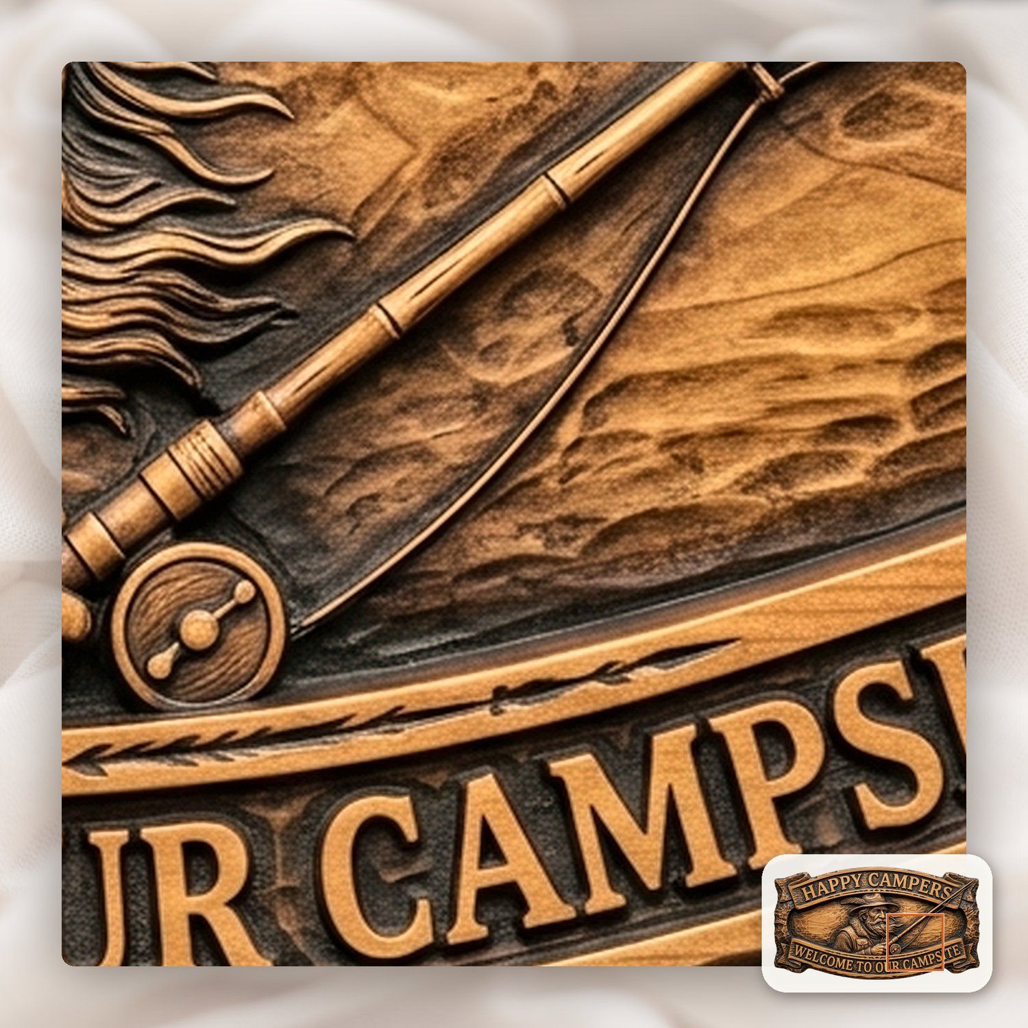 Happy Campers Fisherman CNC Relief STL bas-relief STL — view 13