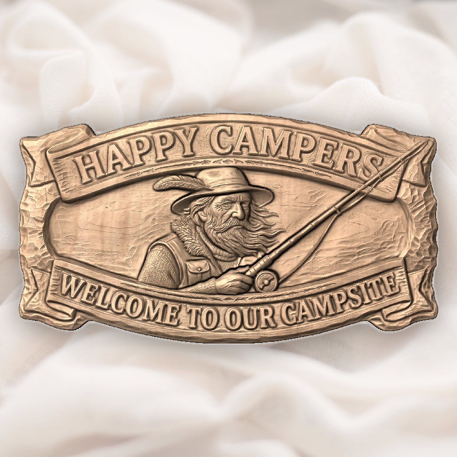 Happy Campers Fisherman CNC Relief STL bas-relief STL — view 4