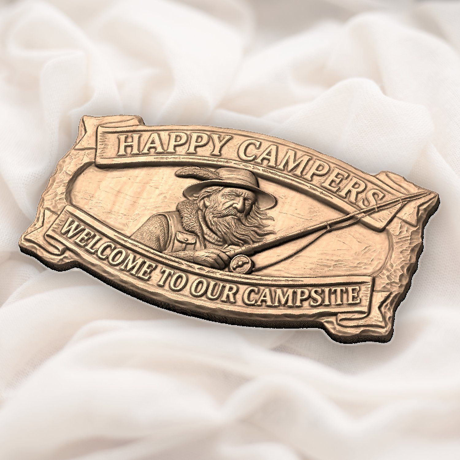 Happy Campers Fisherman CNC Relief STL bas-relief STL — view 5