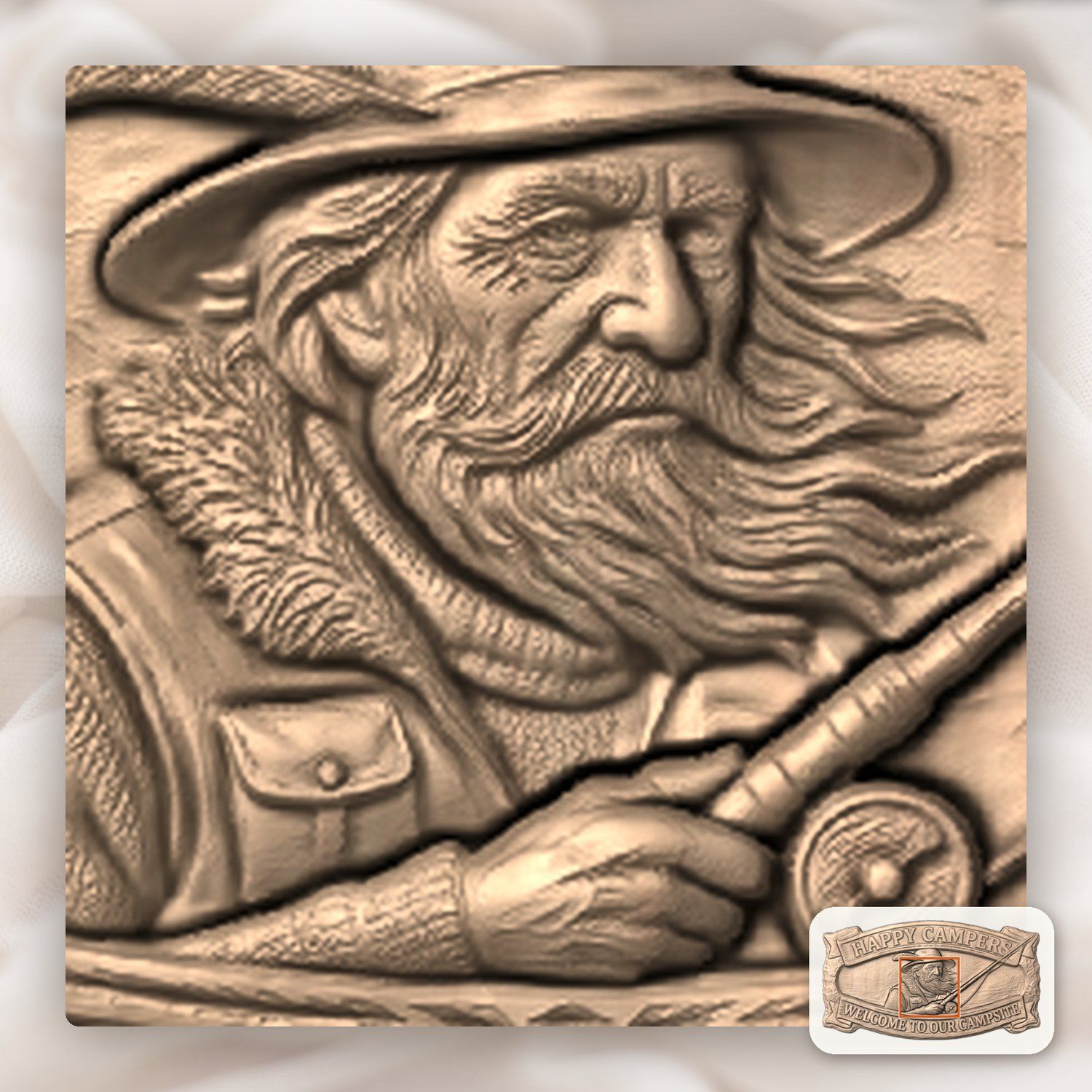 Happy Campers Fisherman CNC Relief STL bas-relief STL — view 7