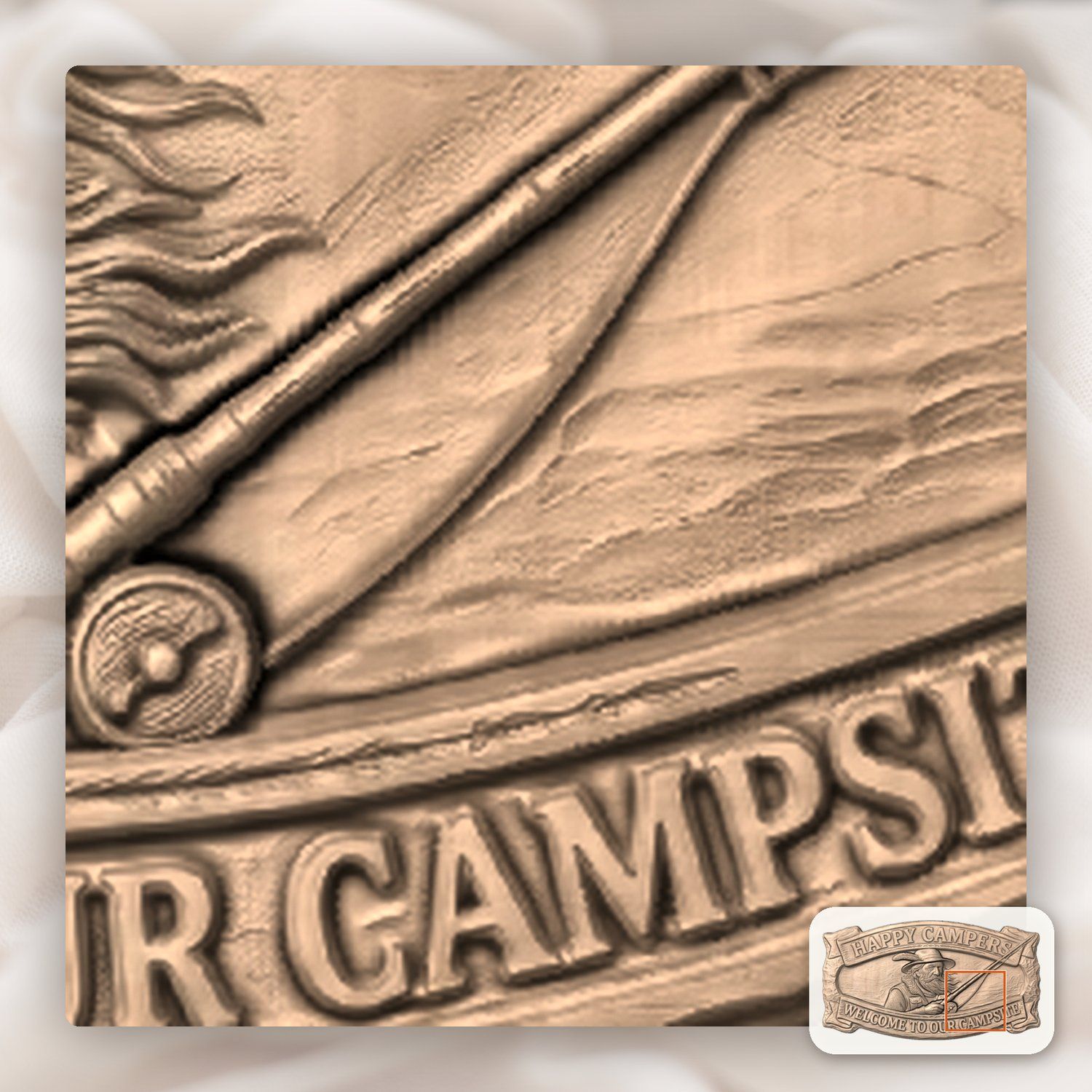 Happy Campers Fisherman CNC Relief STL bas-relief STL — view 8