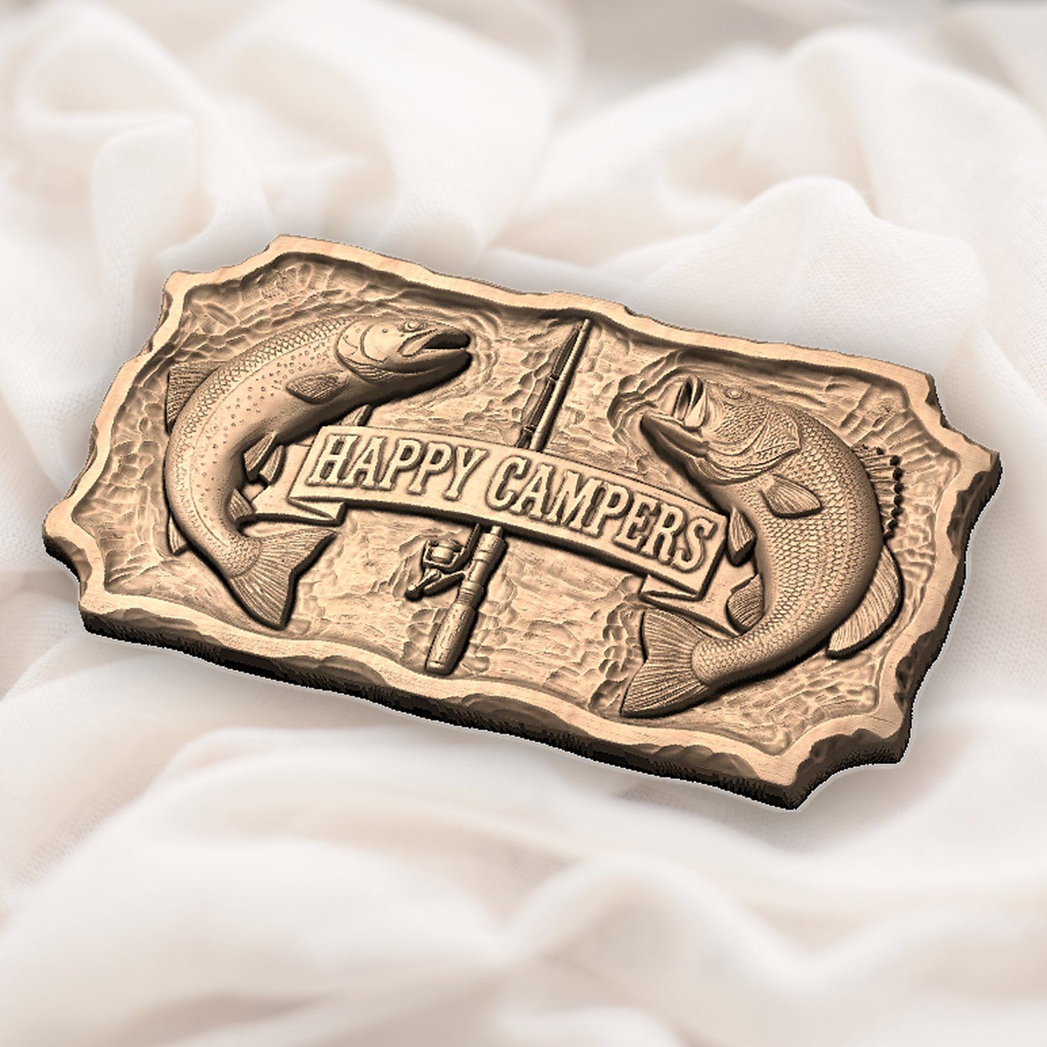 Happy Campers Fishing Bass Trout CNC Relief STL bas-relief STL — view 5