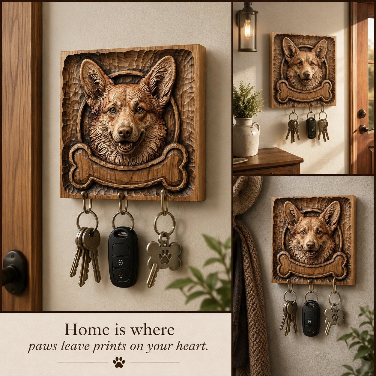 Happy Corgi Dog Portrait CNC Relief STL bas-relief STL — view 10