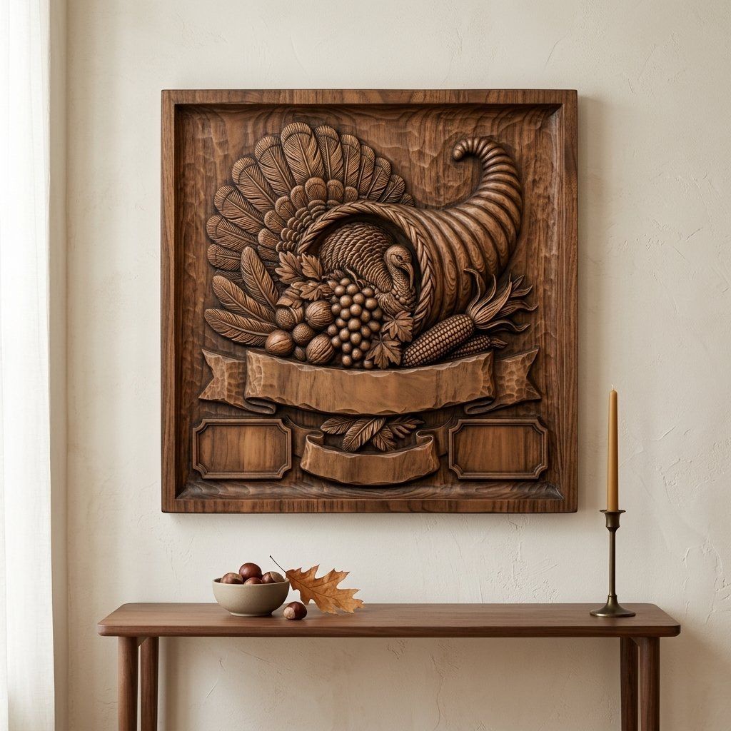 Harvest Cornucopia Turkey CNC Relief STL bas-relief STL — view 12