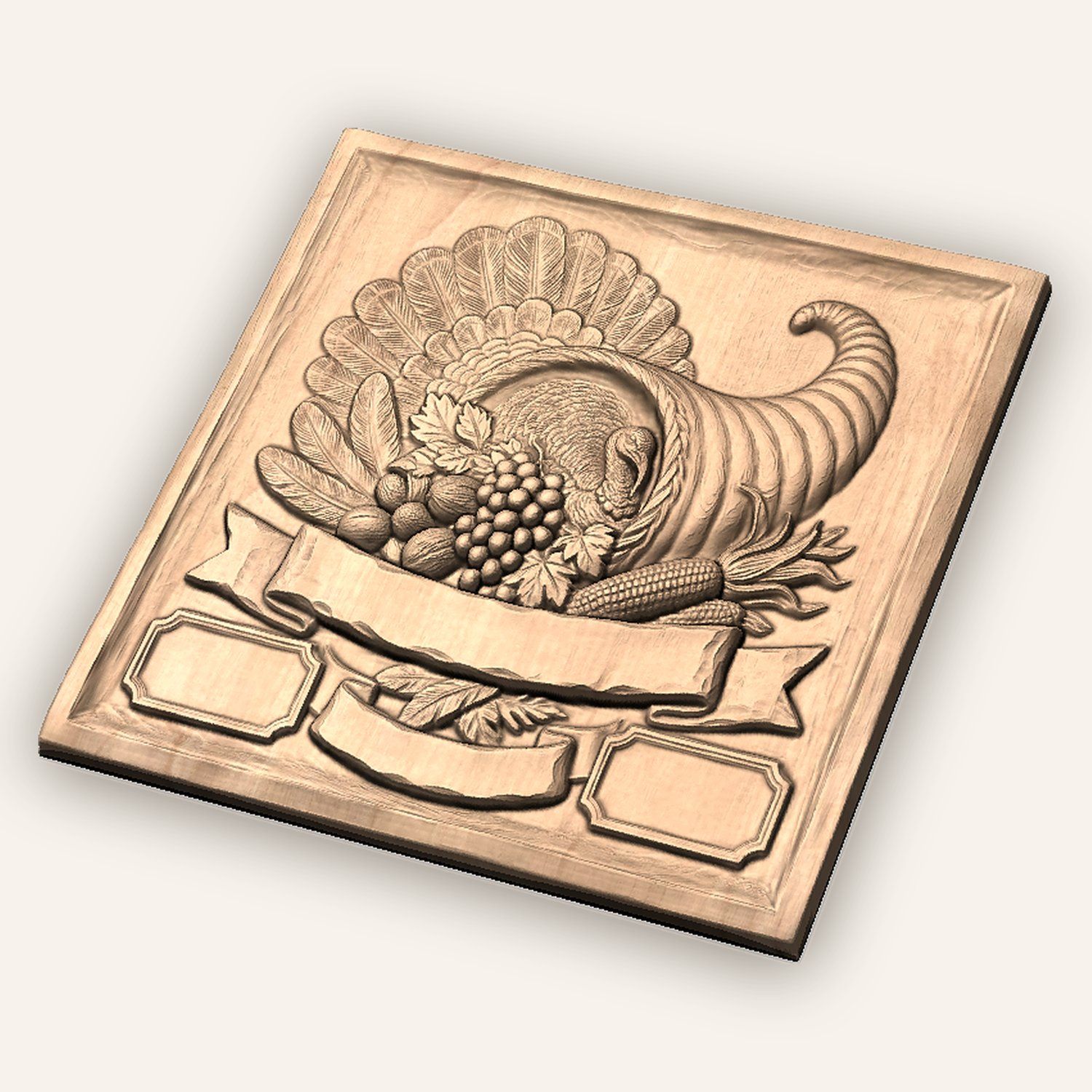 Harvest Cornucopia Turkey CNC Relief STL bas-relief STL — view 4