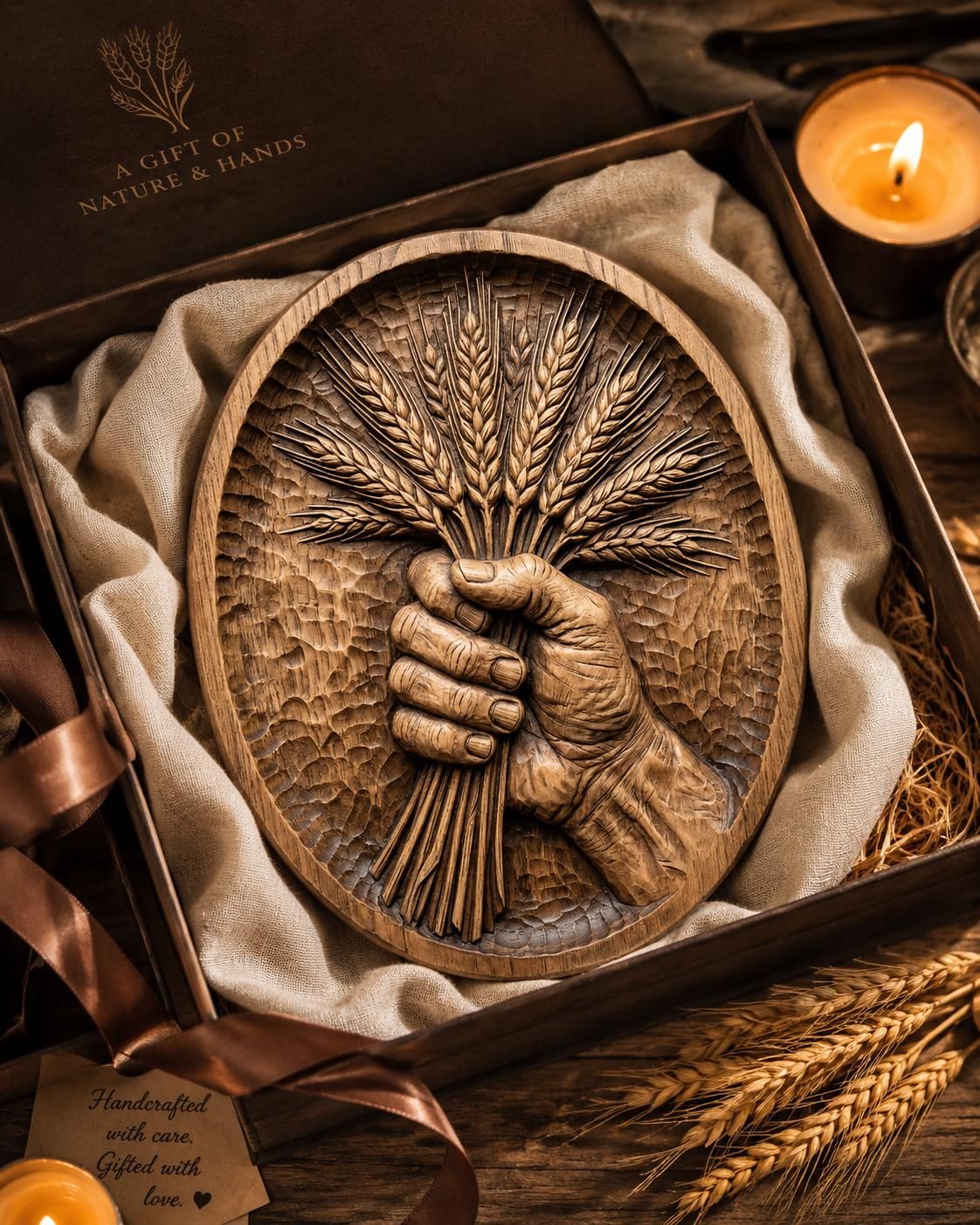Harvest Hand Wheat Bundle CNC Router STL Carving bas-relief STL — view 7