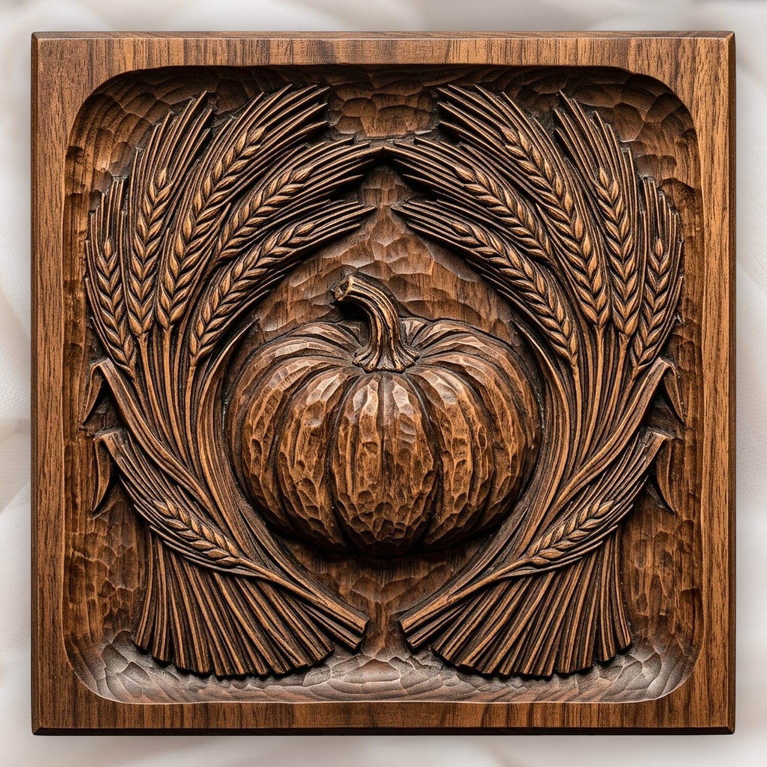 Harvest Pumpkin Wheat Sheaves CNC Relief STL bas-relief STL design