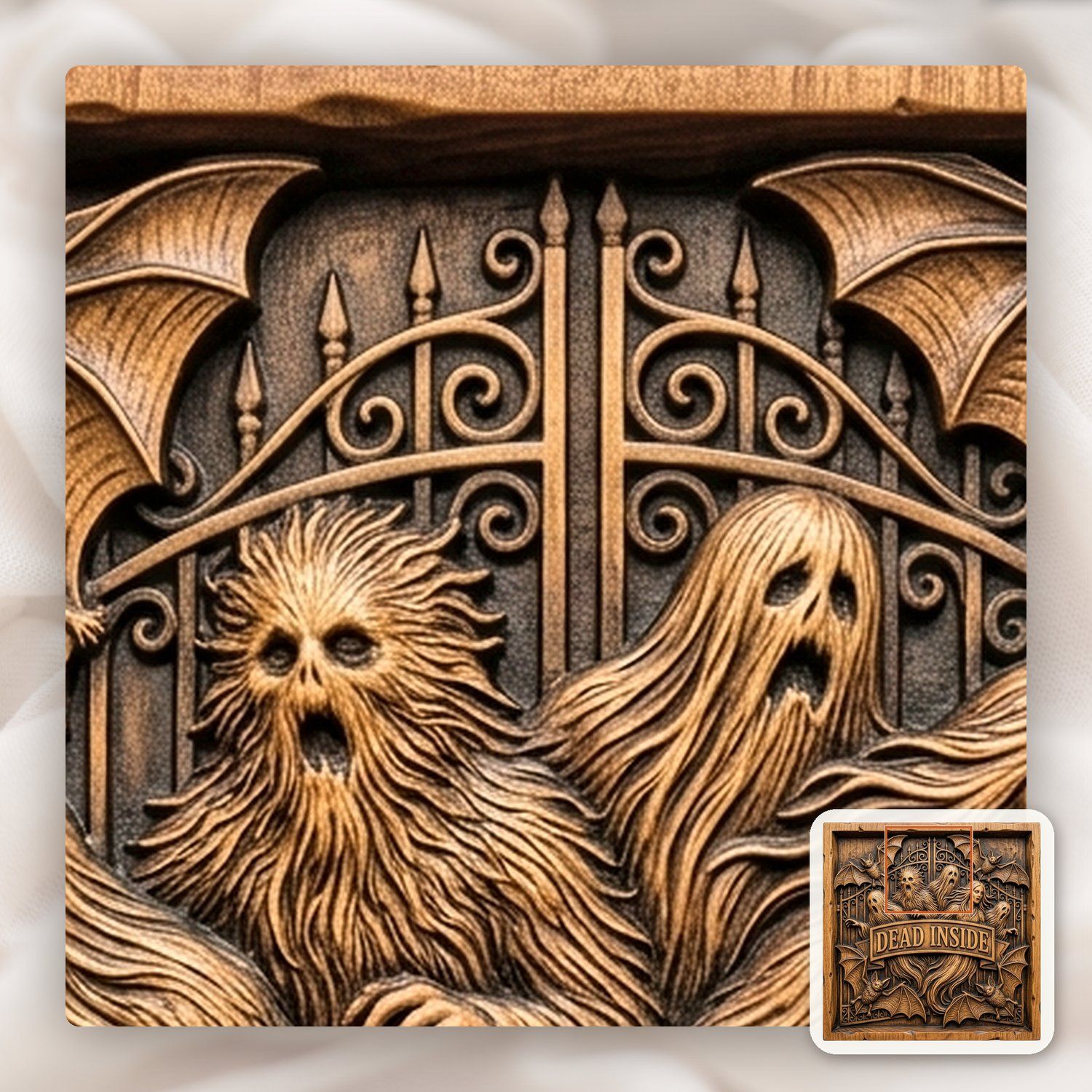 Haunted Ghost Gate Dead Inside CNC Relief STL bas-relief STL — view 12