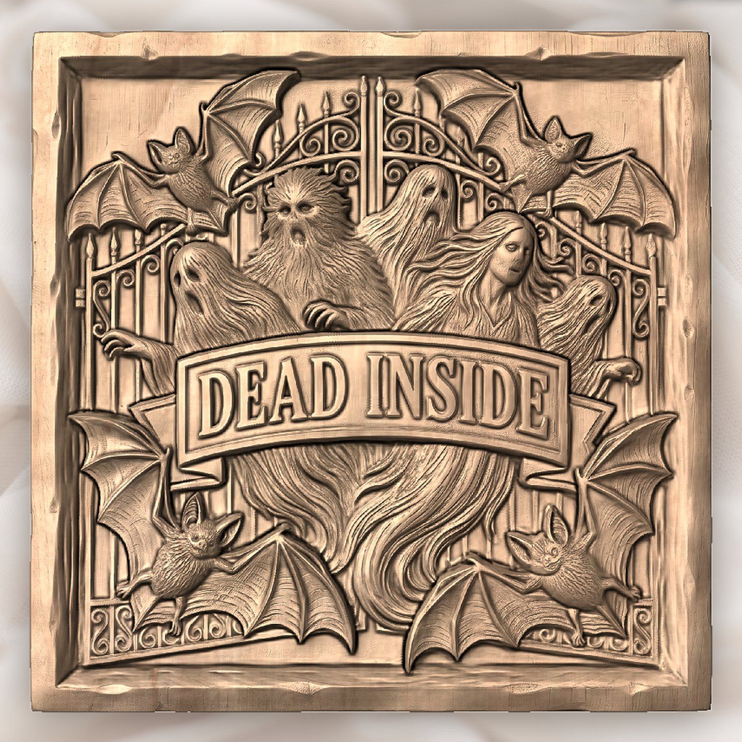 Haunted Ghost Gate Dead Inside CNC Relief STL bas-relief STL — view 4