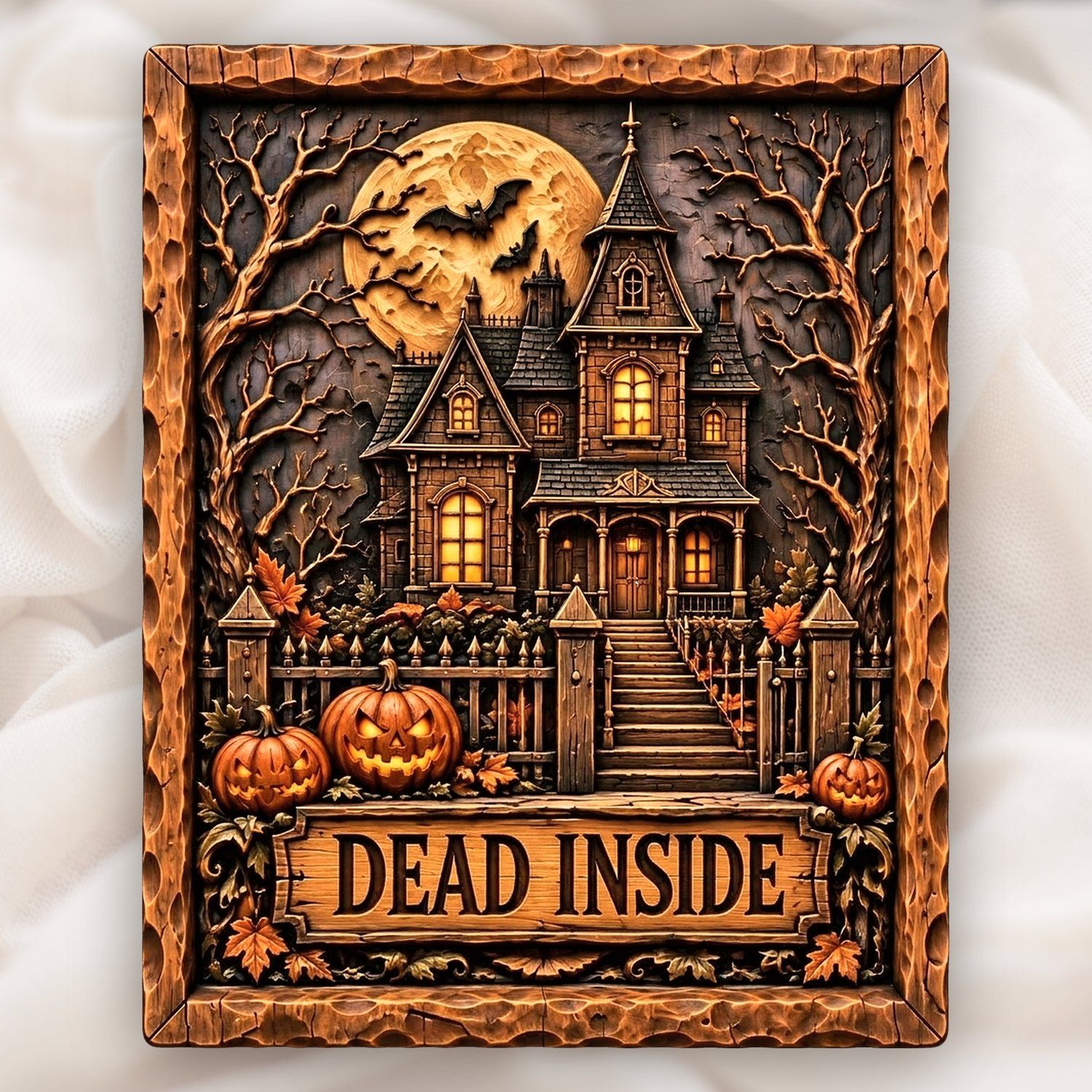 Haunted House Halloween Decor CNC Relief STL bas-relief STL design