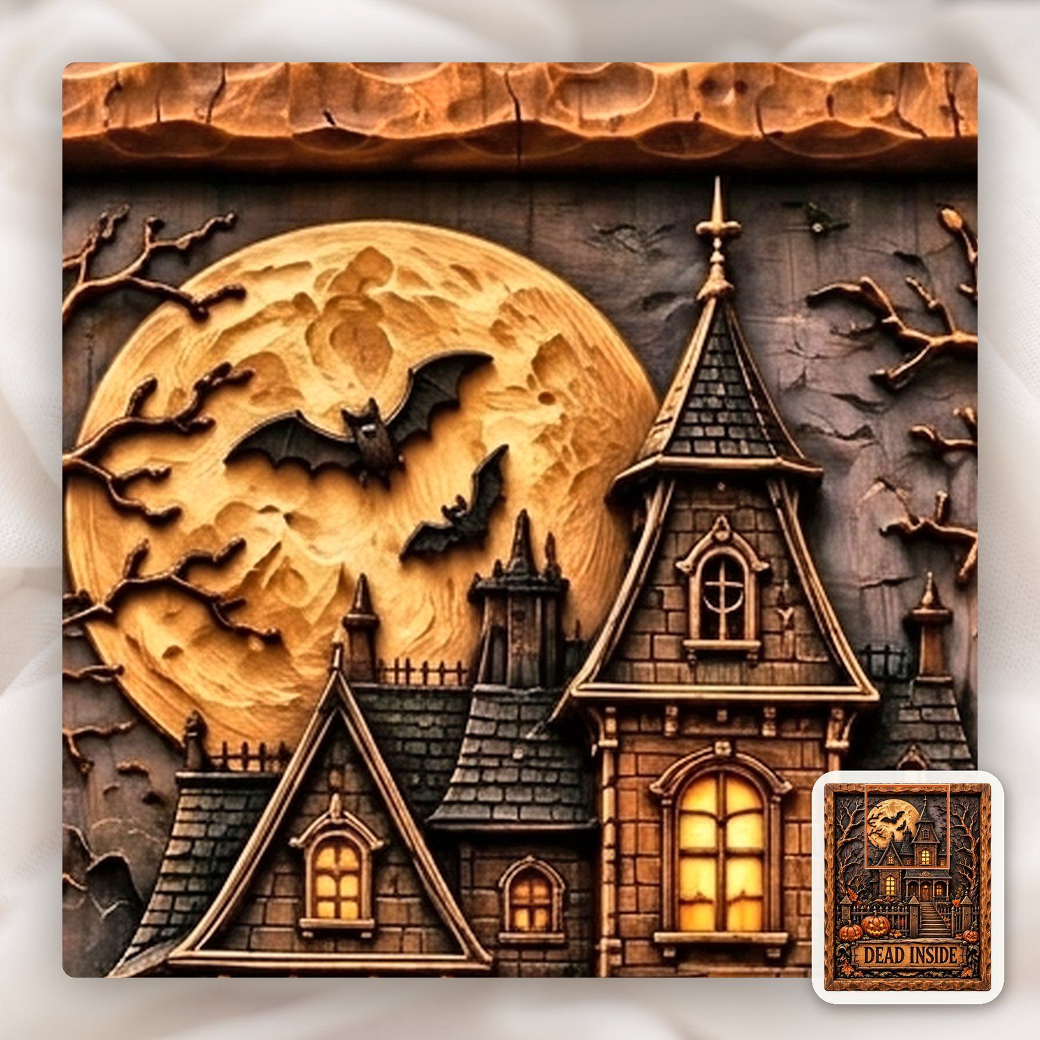Haunted House Halloween Decor CNC Relief STL bas-relief STL — view 12