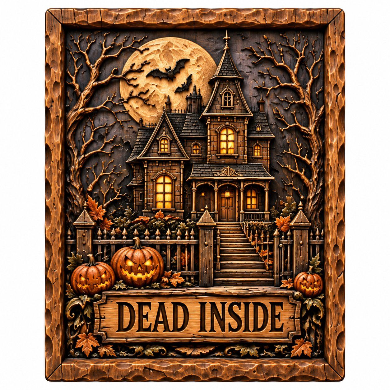 Haunted House Halloween Decor CNC Relief STL bas-relief STL — view 13