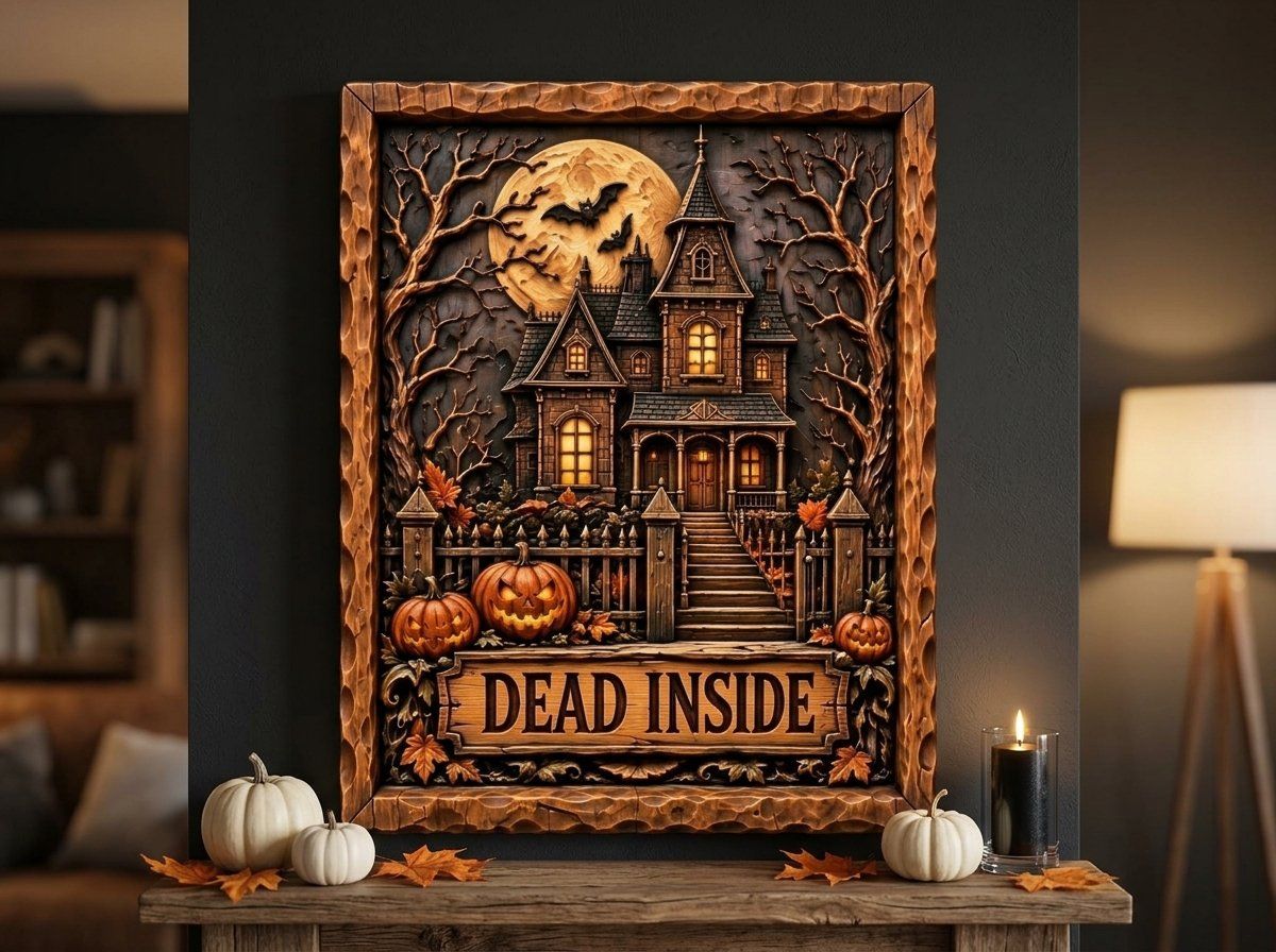 Haunted House Halloween Decor CNC Relief STL bas-relief STL — view 14