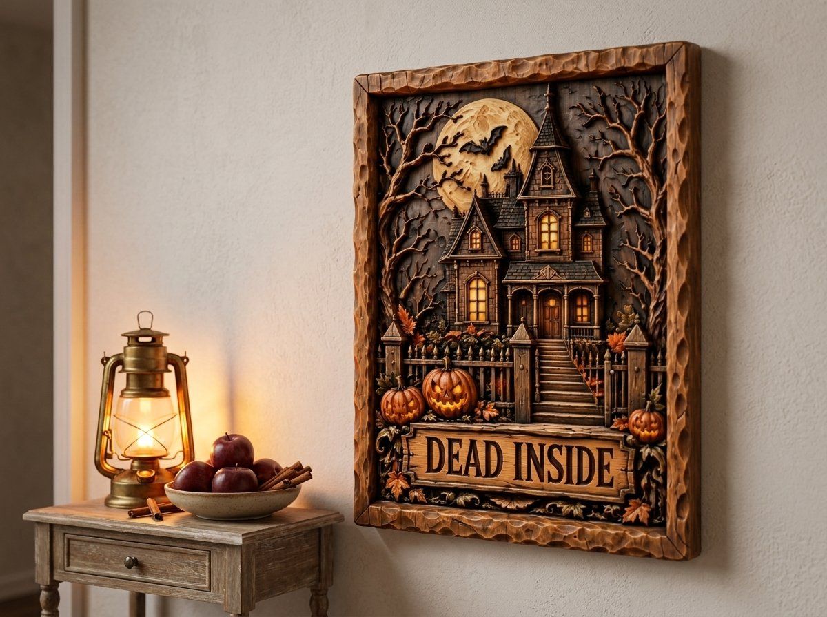 Haunted House Halloween Decor CNC Relief STL bas-relief STL — view 15