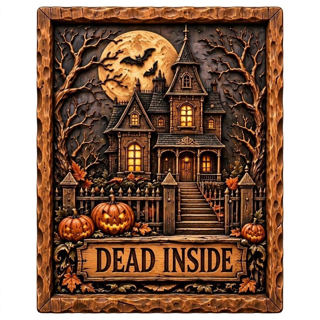 Haunted House Halloween Decor CNC Relief STL bas-relief STL — view 4