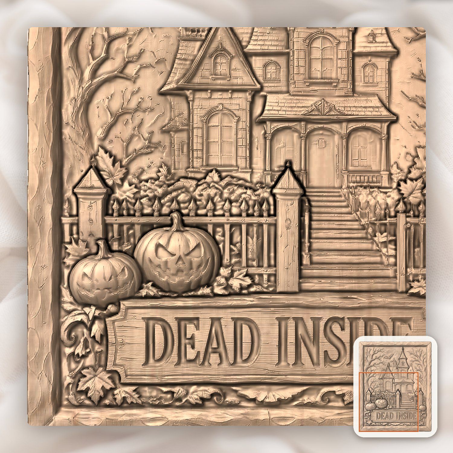 Haunted House Halloween Decor CNC Relief STL bas-relief STL — view 8